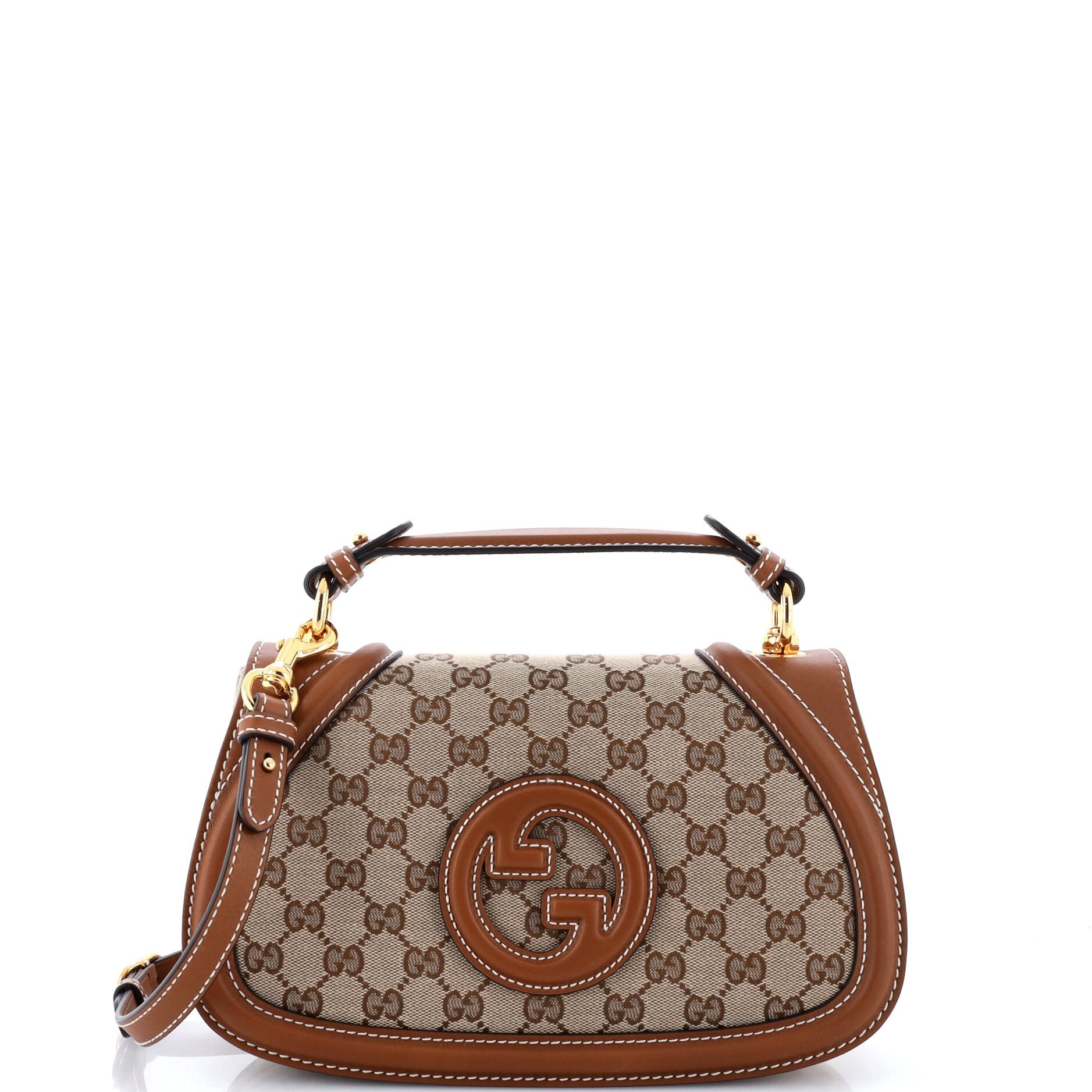Blondie NM Top Handle Bag GG Coated Canvas with Leather Medium