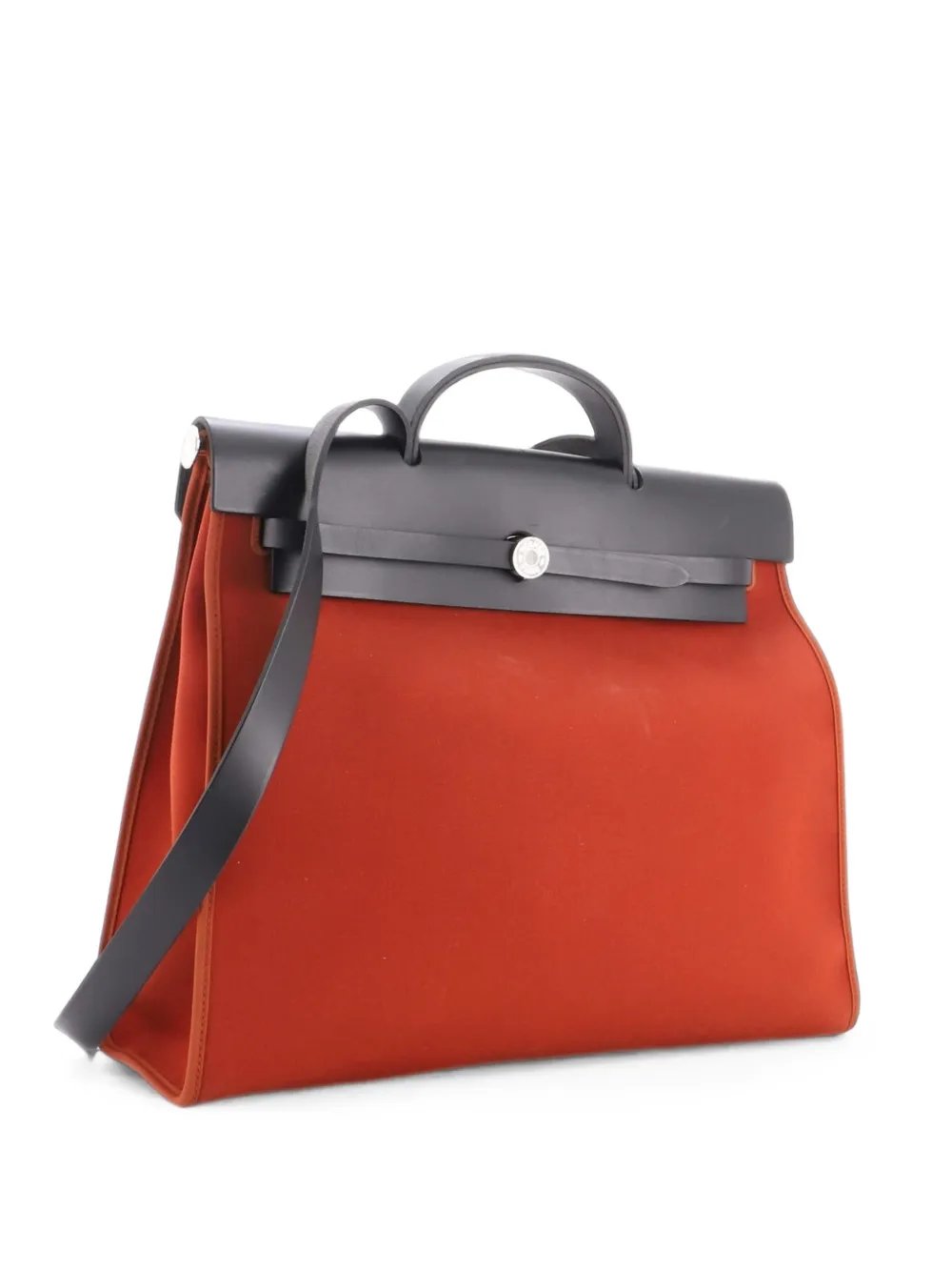 Herbag Zip Leather and Toile 39 satchel