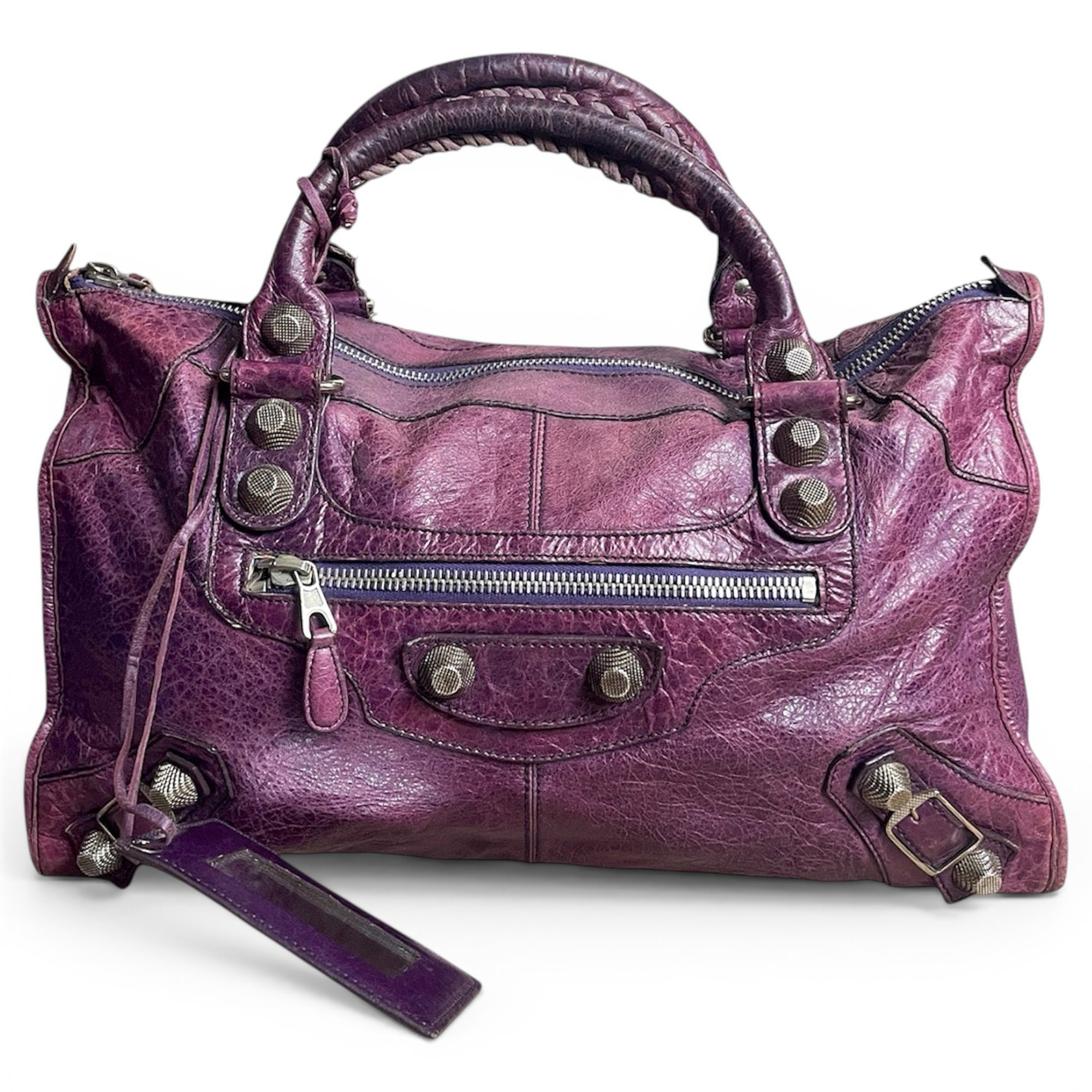 Work leather handbag