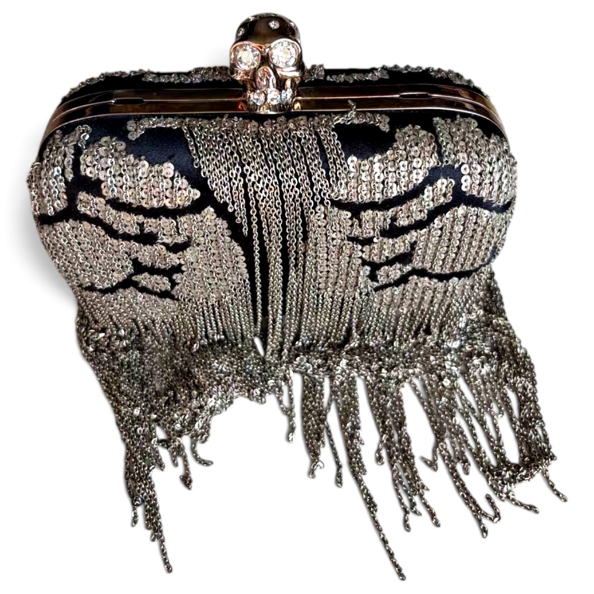 Alexander McQueen Skull leather clutch bag