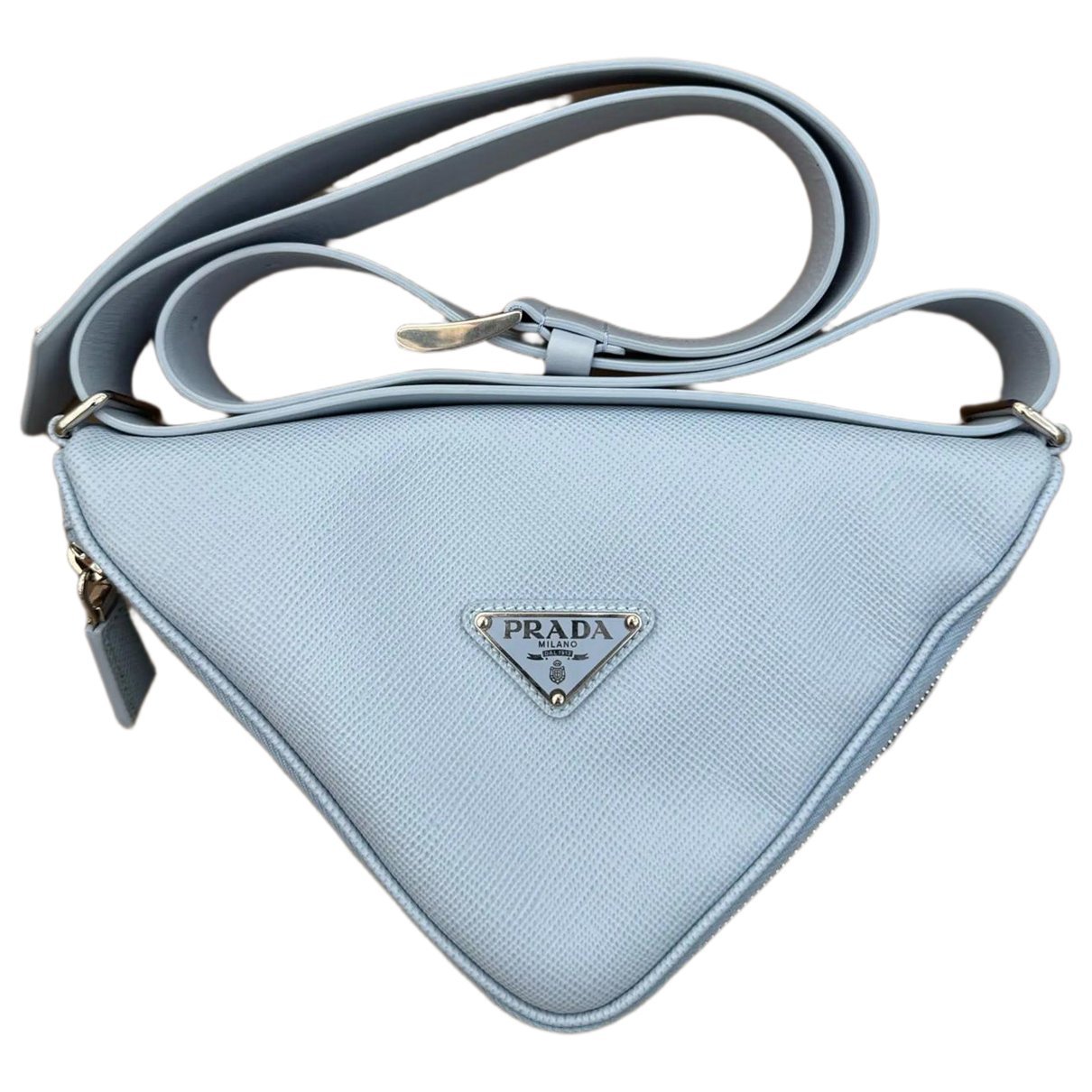 Triangle leather handbag