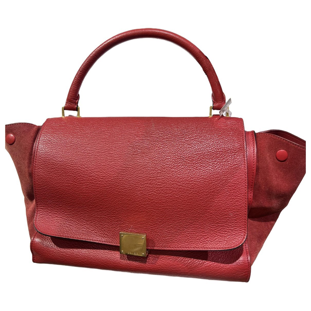 Trapèze leather handbag