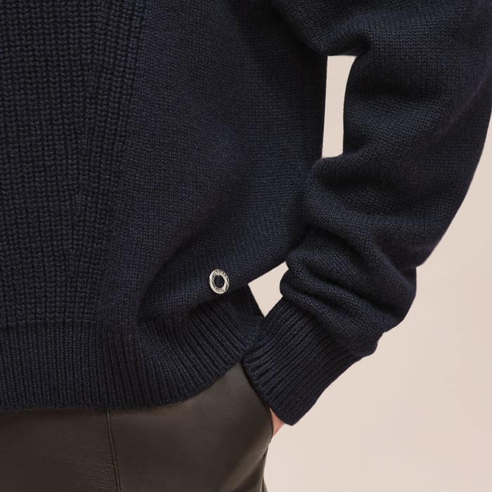Bleu Noir Pull Manches Longues