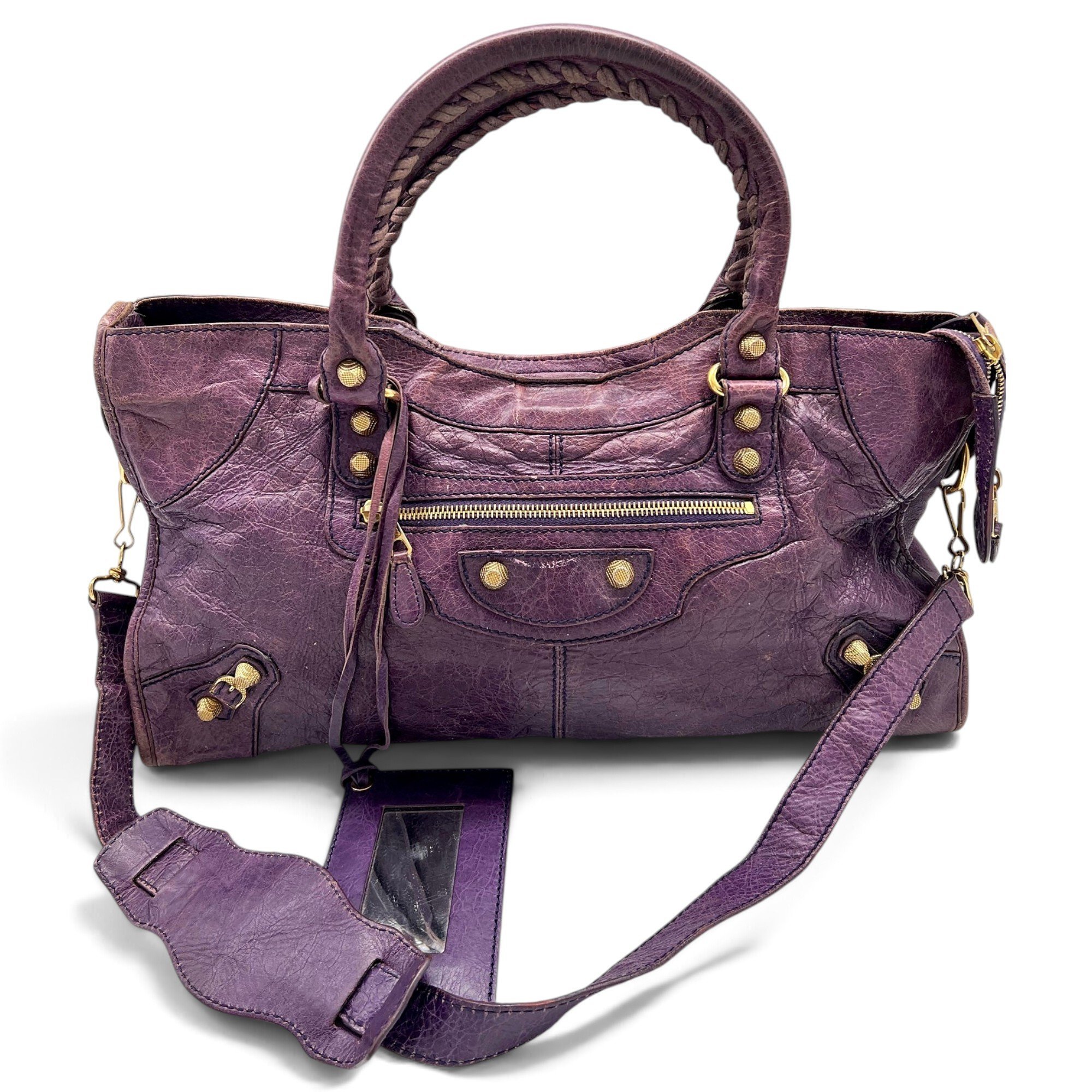 City leather handbag