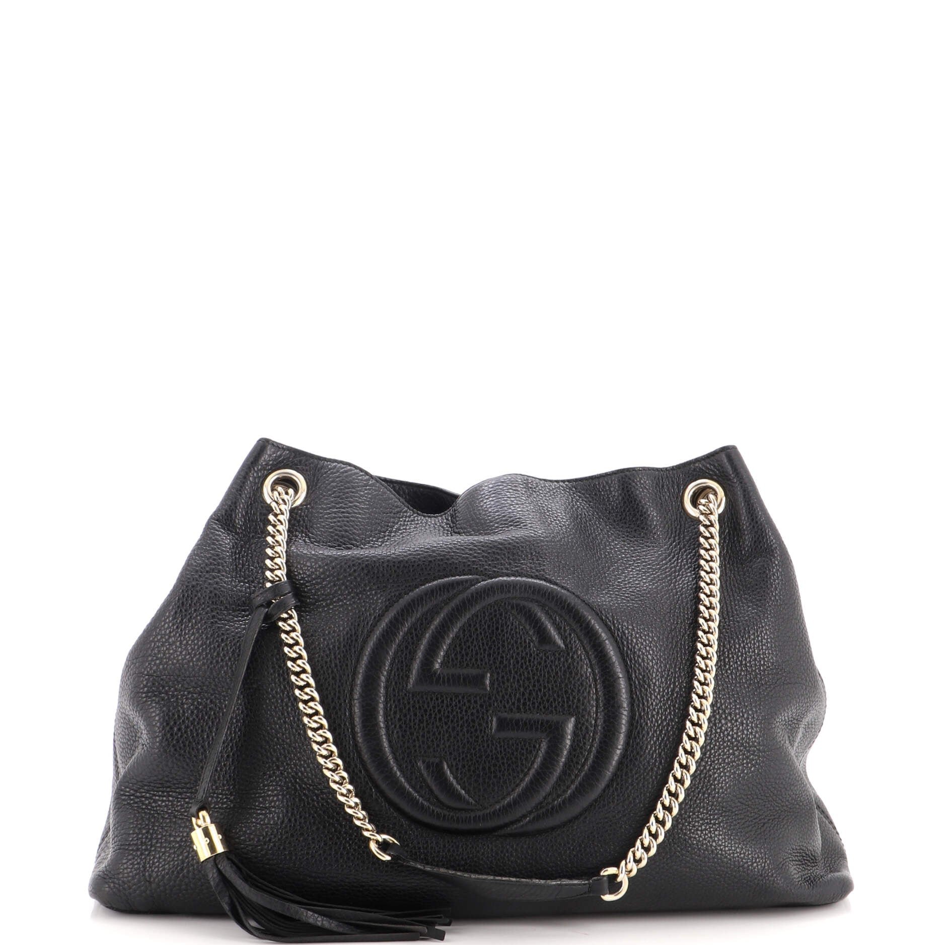 Soho Chain Strap Shoulder Bag Leather Large