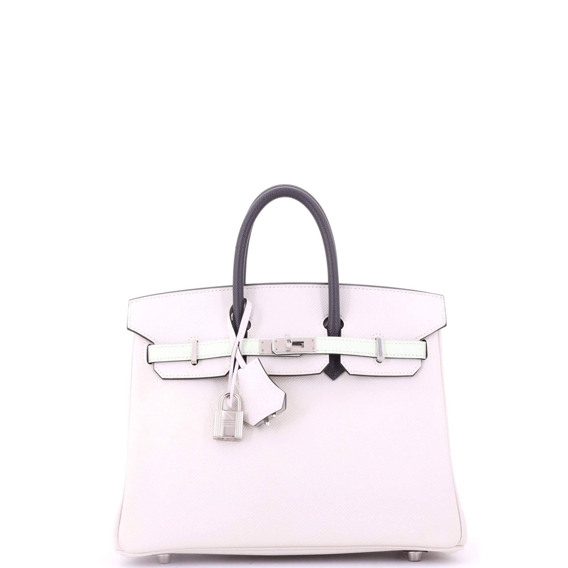 Hermes Birkin Handbag Tricolor Epsom with Palladium Hardware 25