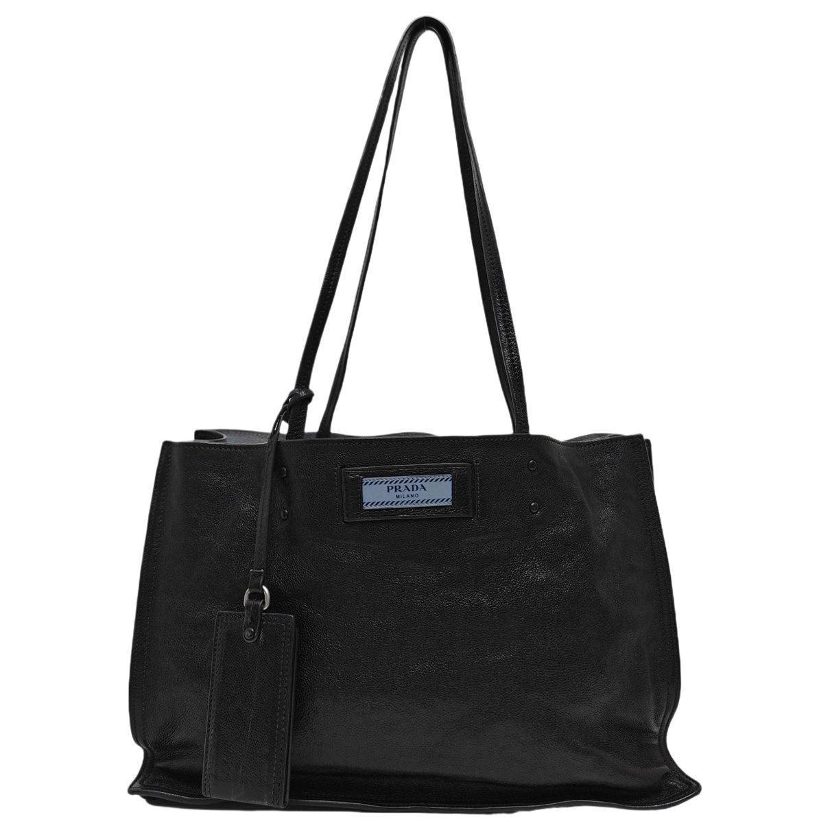 Etiquette leather handbag