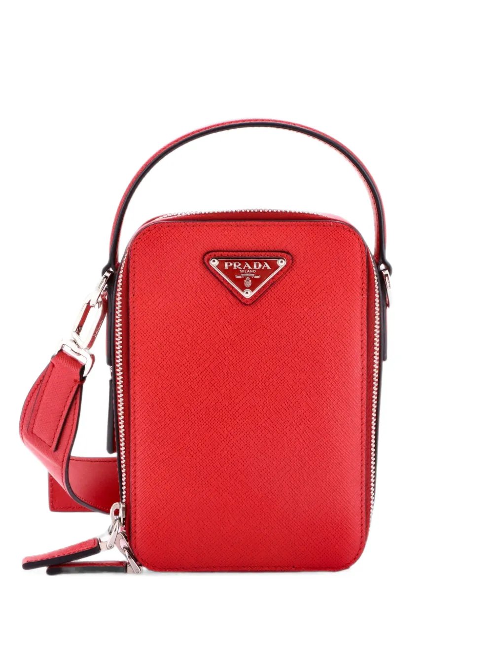 Prada Brique Vertical Saffiano Leather Small crossbody bag