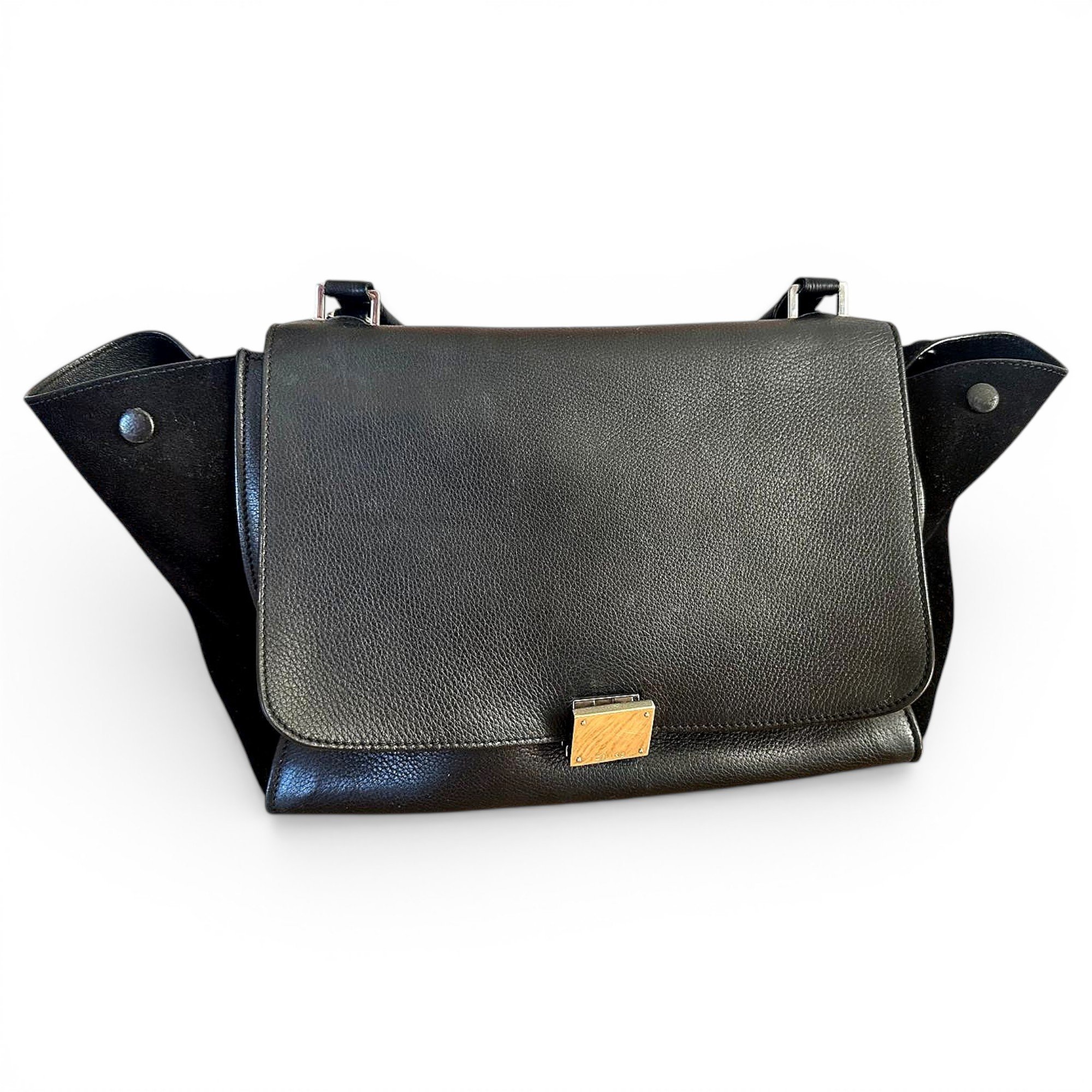 Trapèze leather handbag