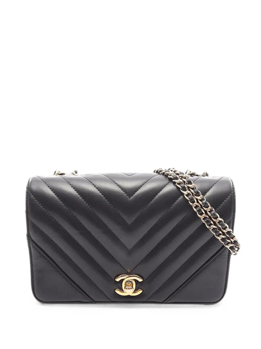 2019 Small Chevron Lambskin Statement Flap shoulder bag