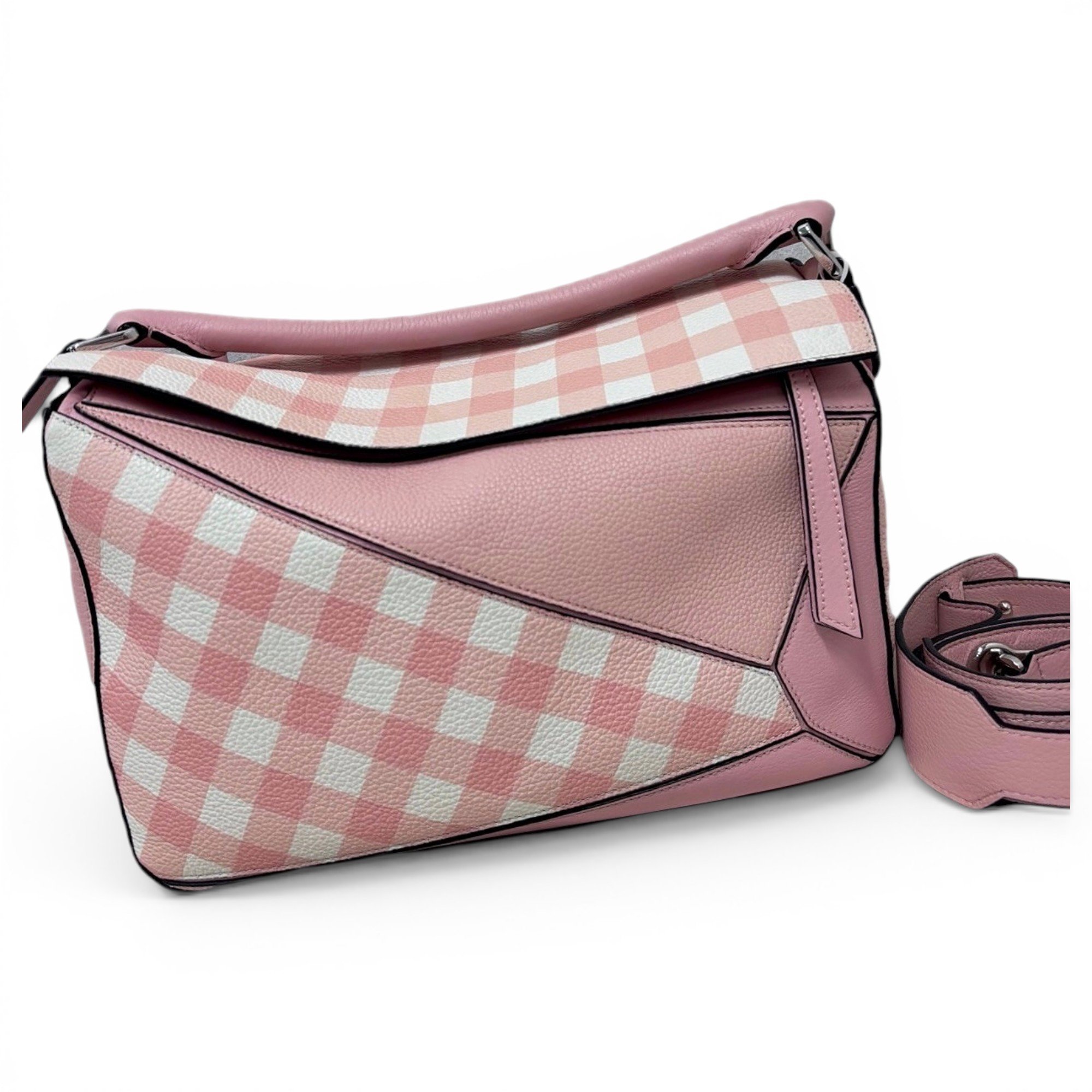 Puzzle leather handbag