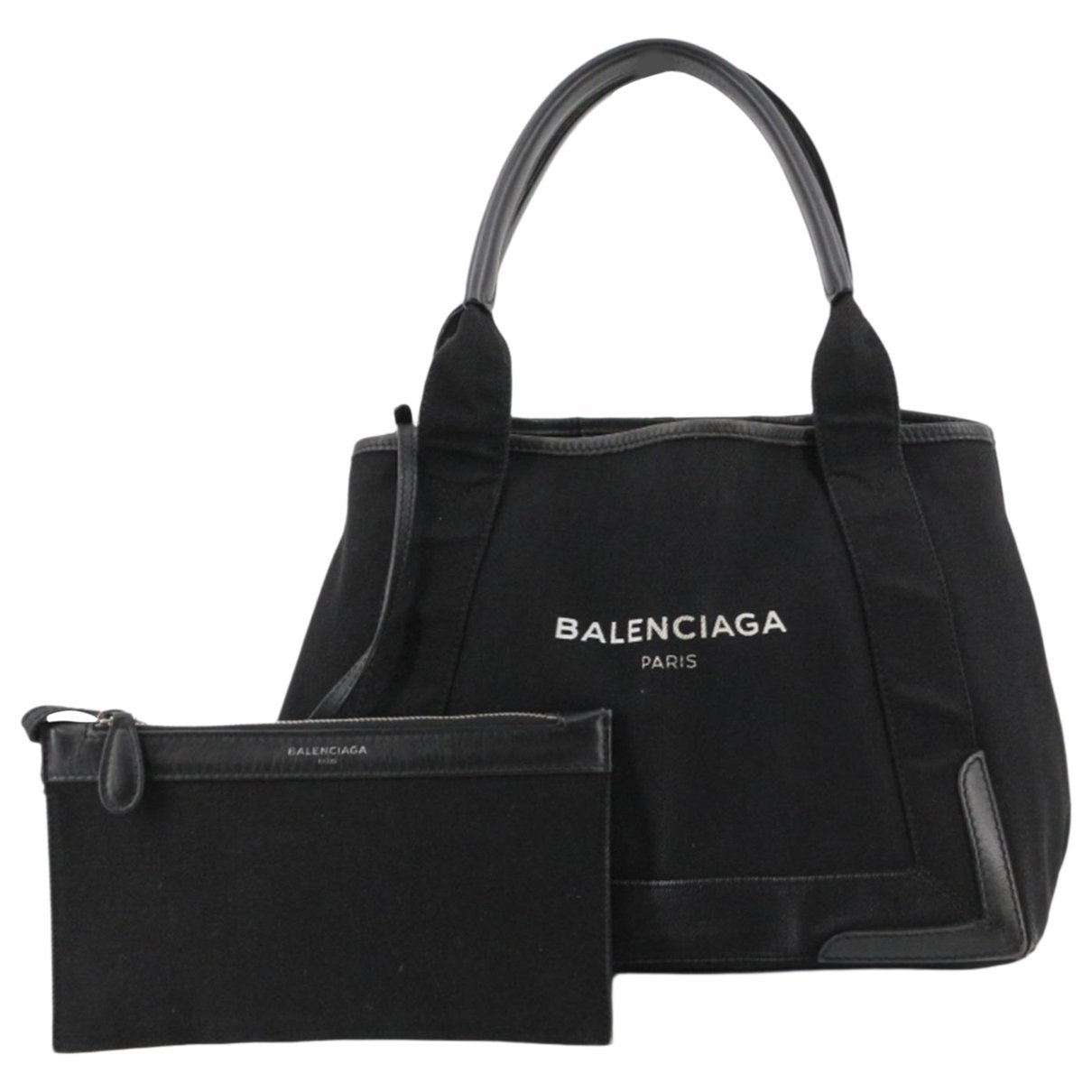 Navy cabas leather tote