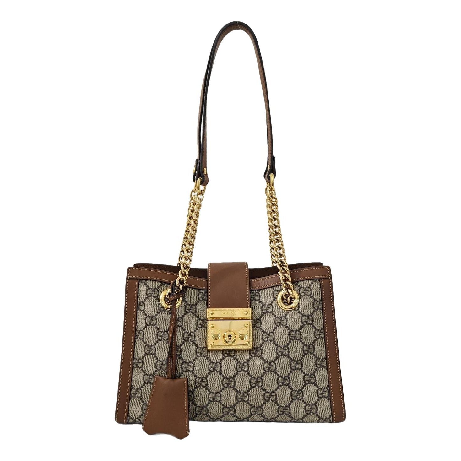 Padlock leather handbag