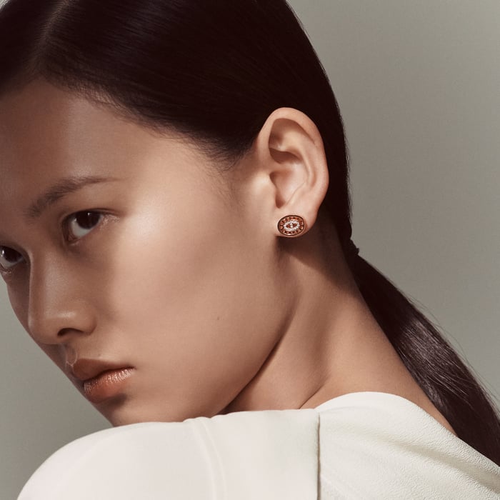 Sans Coloris Chaine d'Ancre Divine Stud Earrings, Small Model