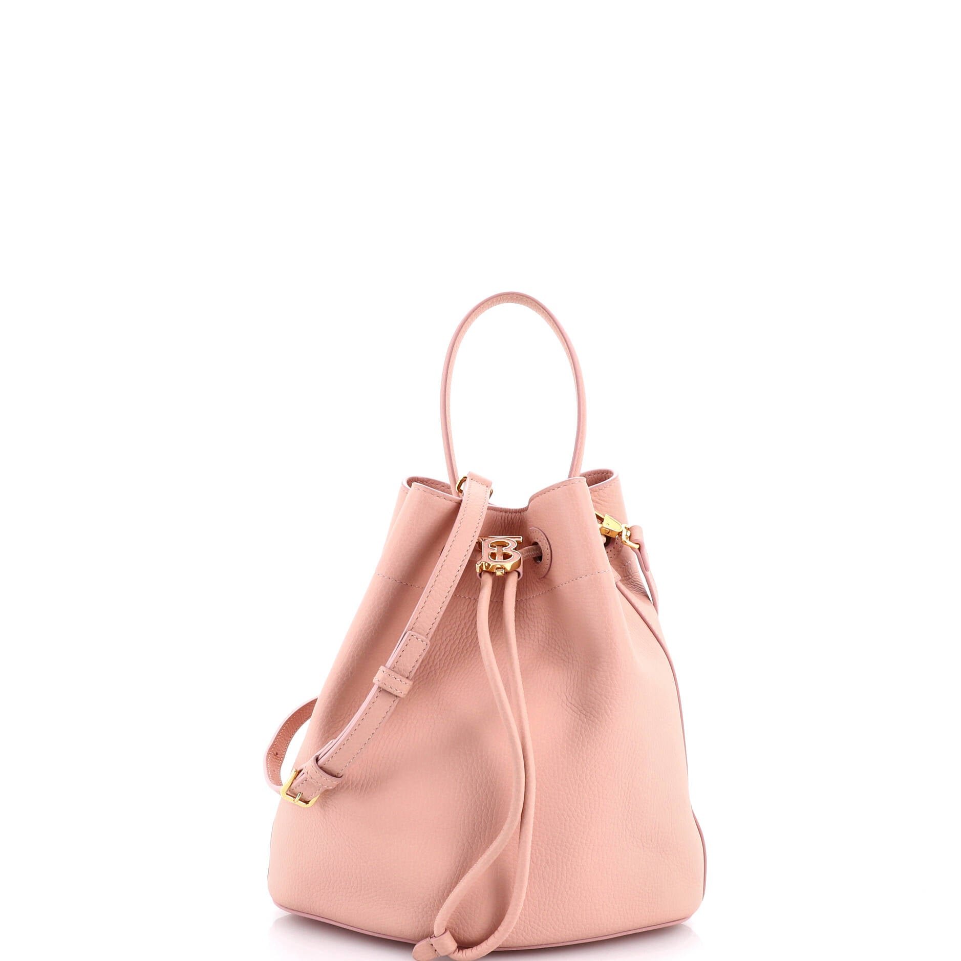 Burberry TB Drawstring Bucket Bag Leather Small