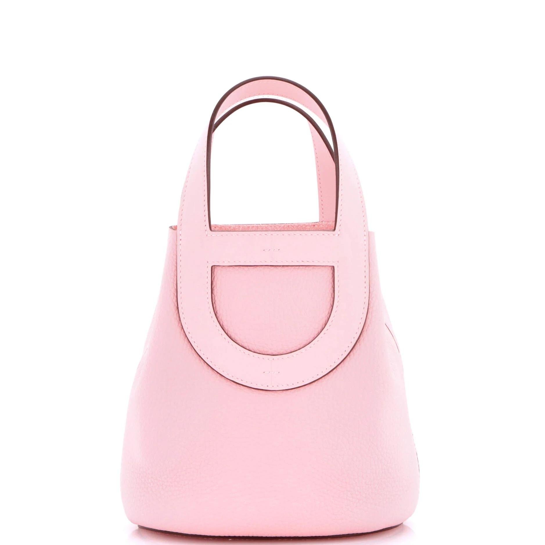 Hermes In The Loop Handbag Pink Clemence Leather 2024