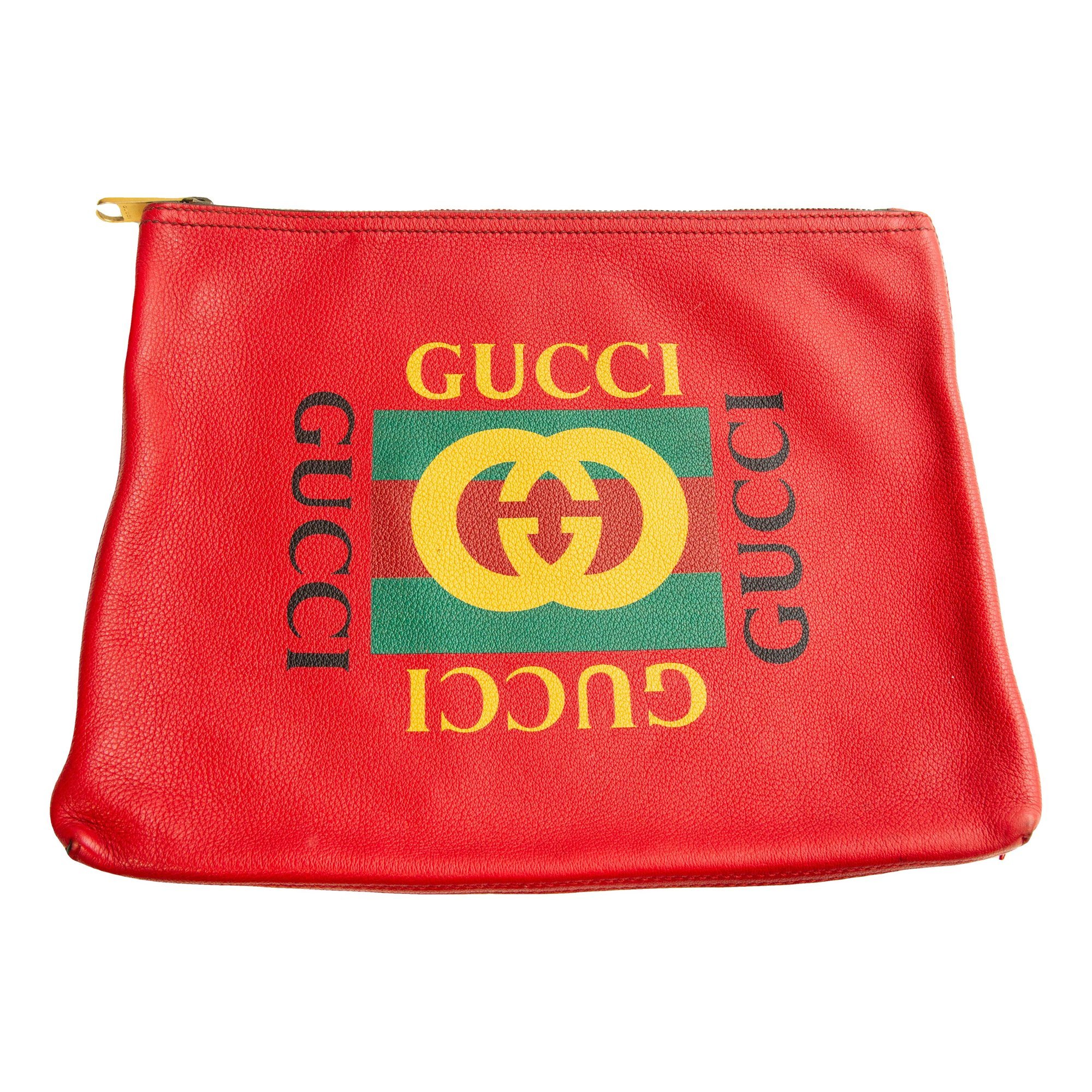 Leather clutch bag