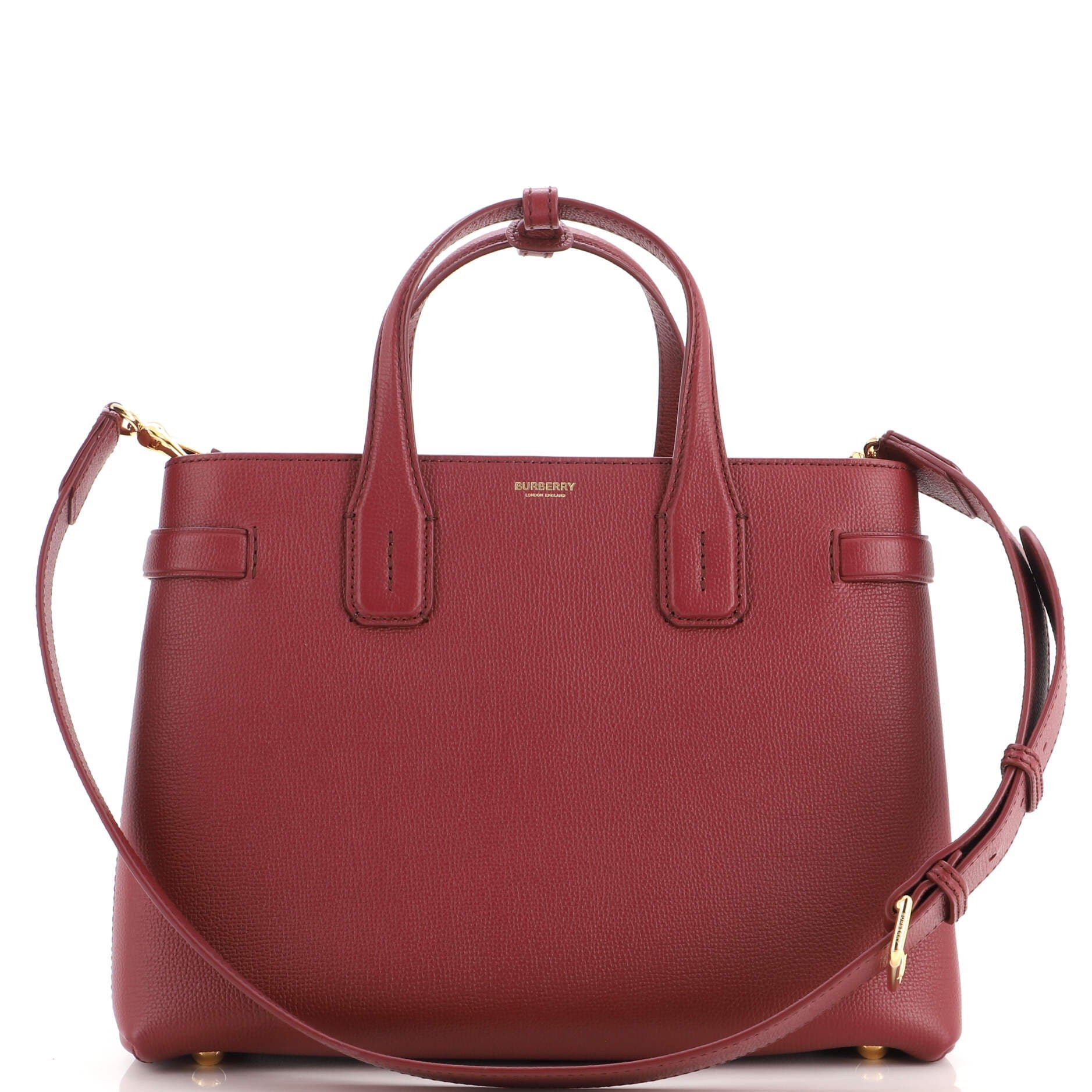 Banner NM Tote Leather with House Check Canvas Medium