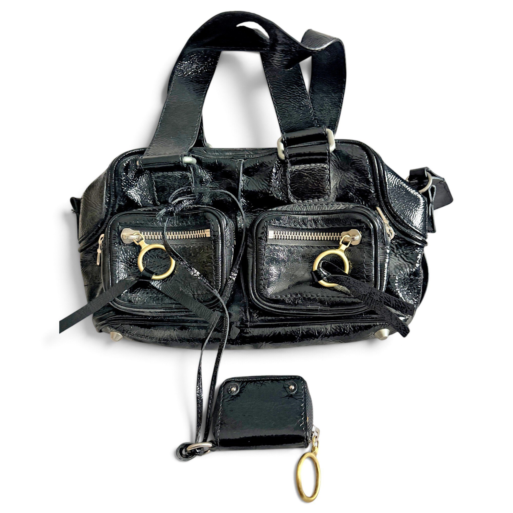 Patent leather handbag