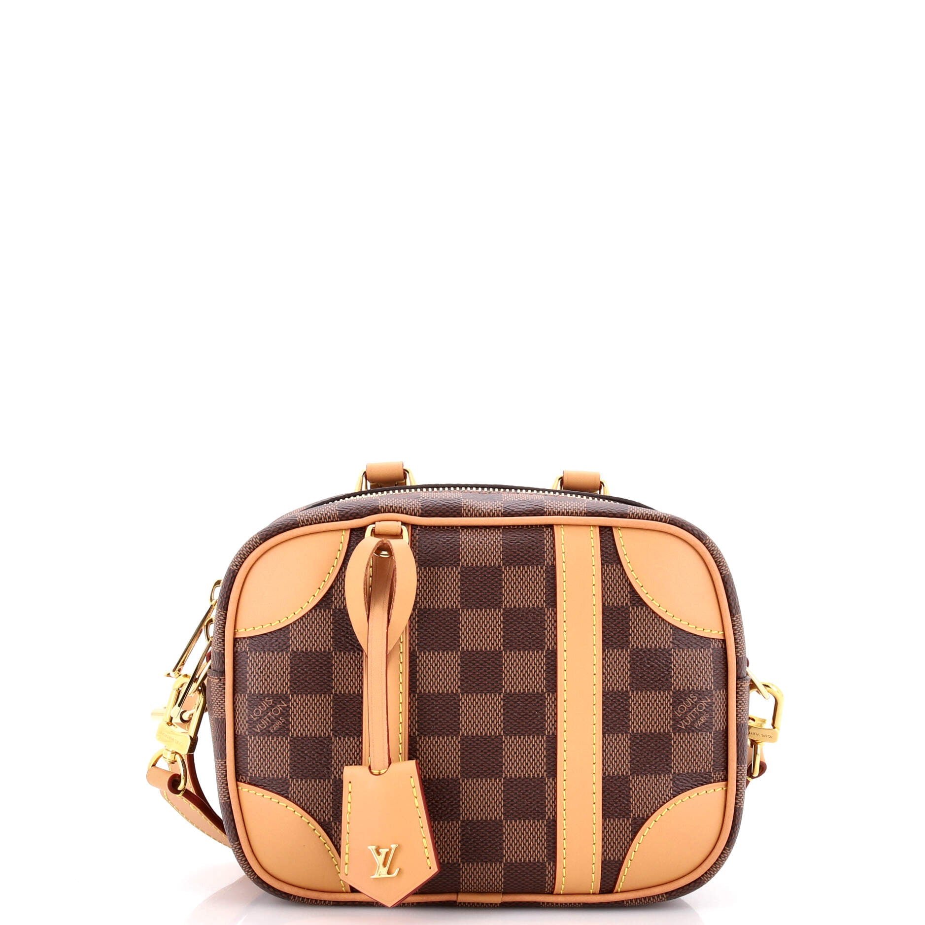 Valisette Souple Handbag Damier with Leather BB