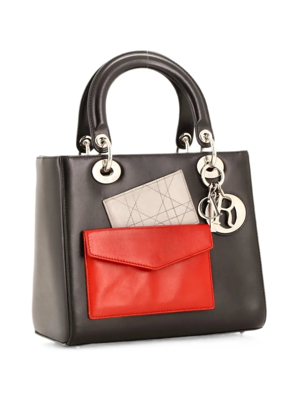 Pockets Lady Dior Bag Leather Medium satchel