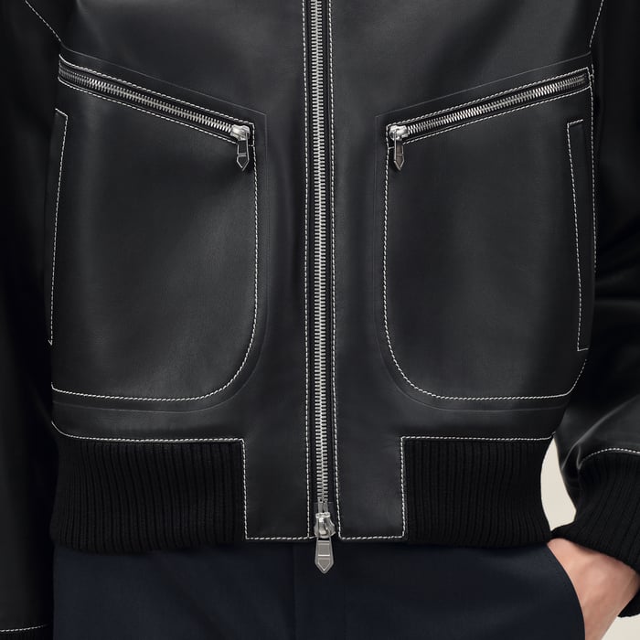 Noir "Empreinte" Rib-trim Jacket