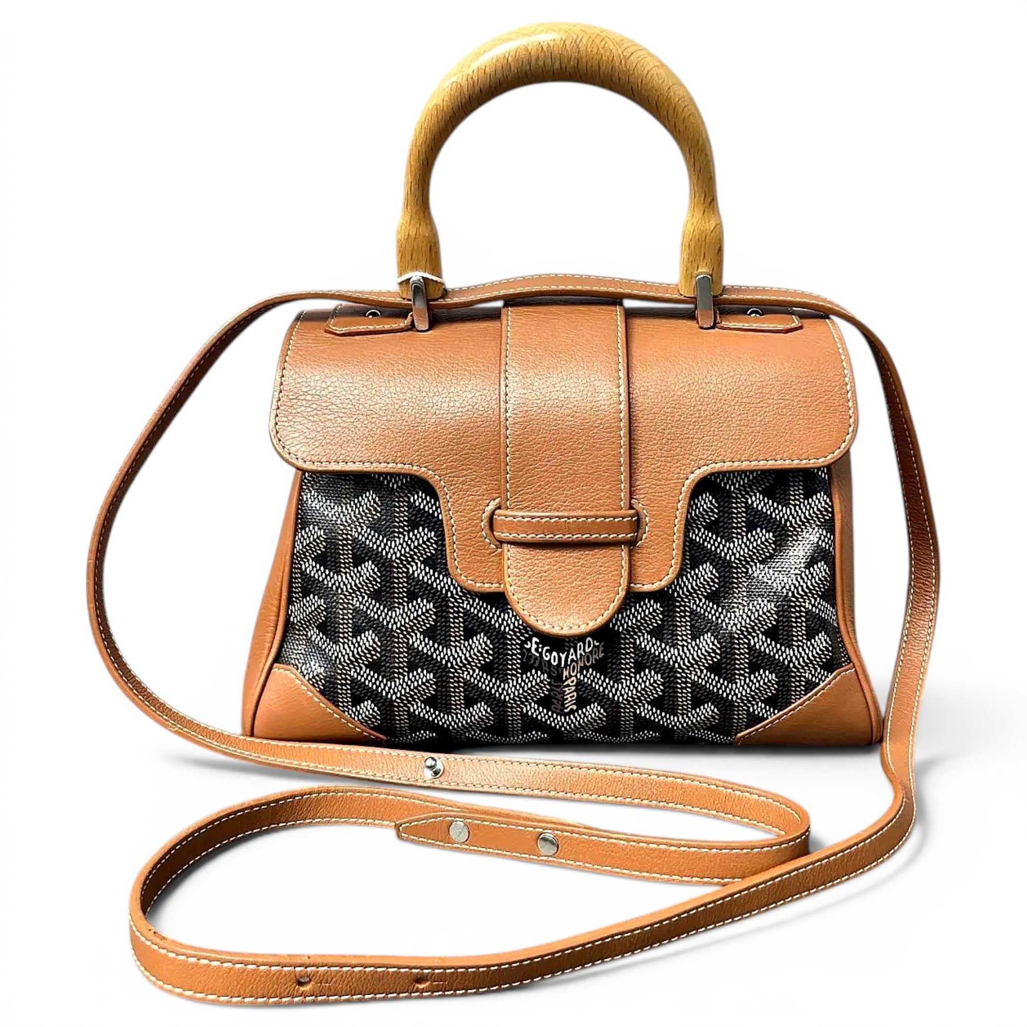 Goyard Saïgon leather handbag