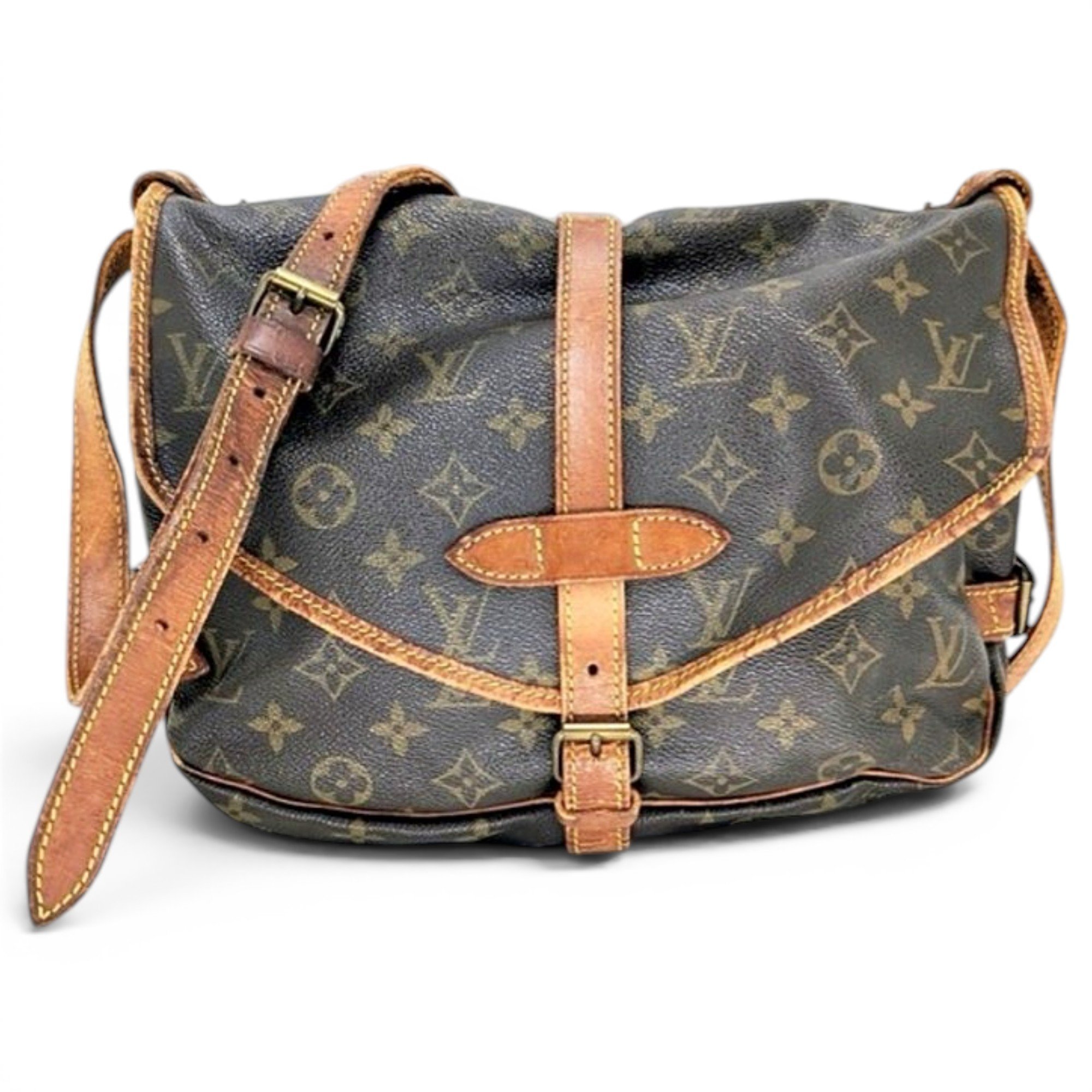 Biface leather crossbody bag
