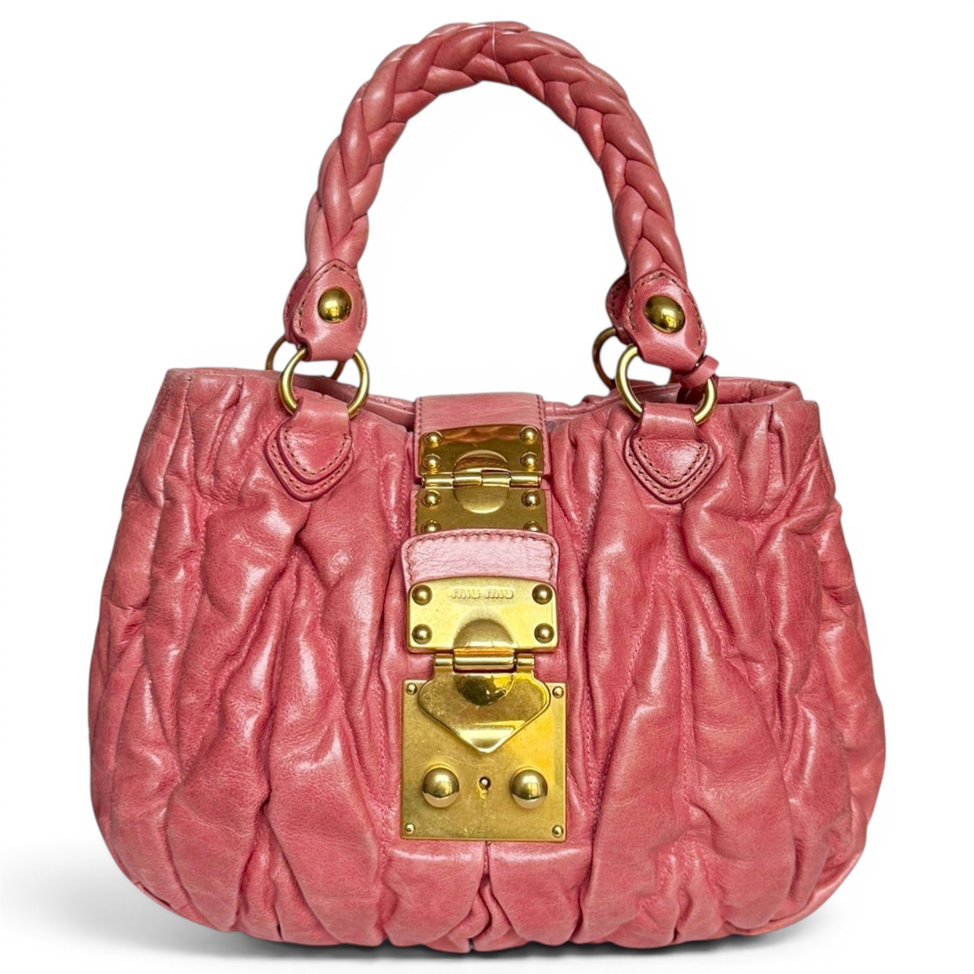 Matelassé leather handbag