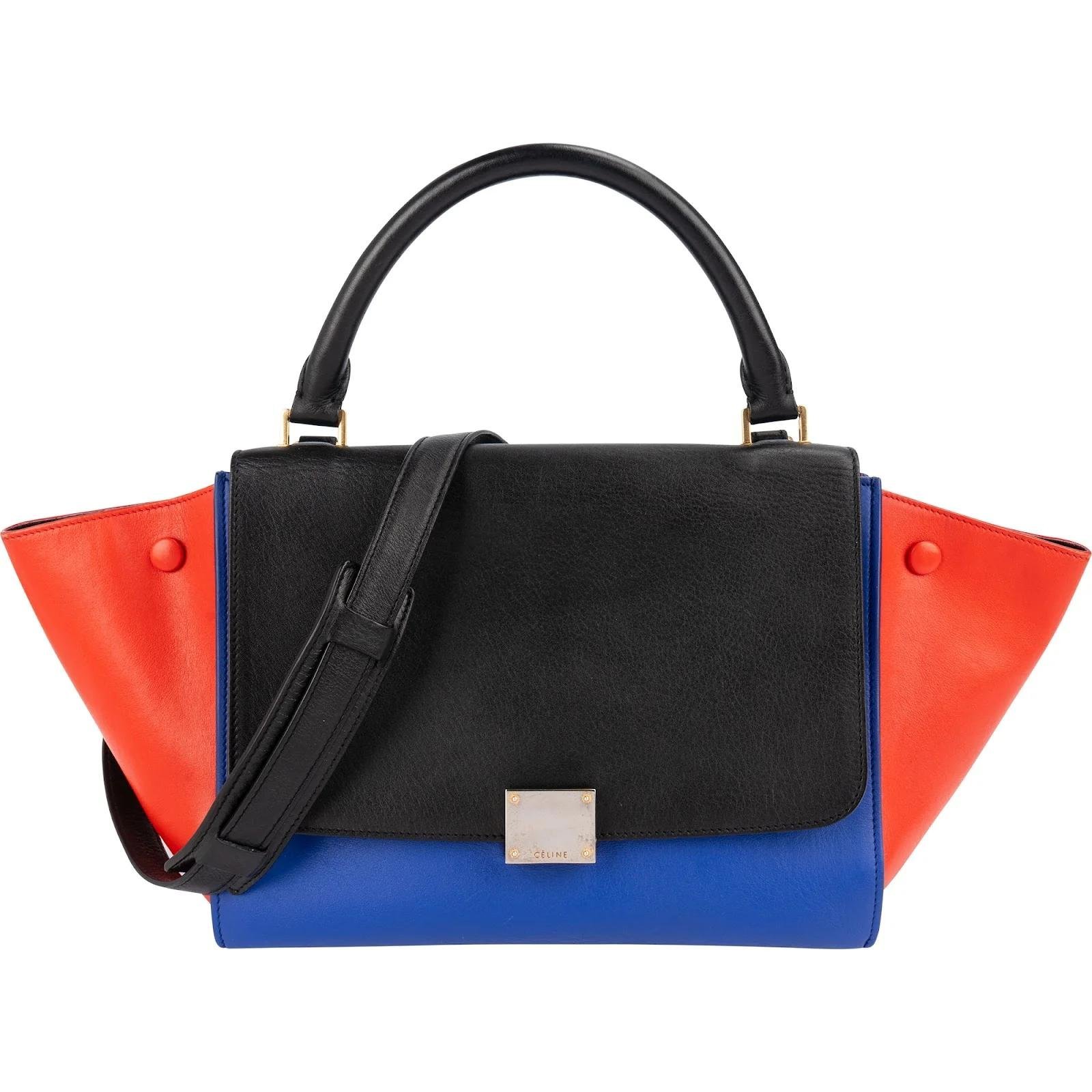 Trapèze leather handbag