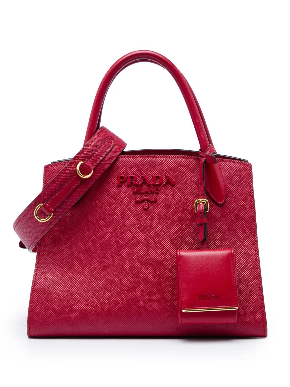 2013-2026 Small Saffiano Cuir Monochrome Top Handle Tote satchel