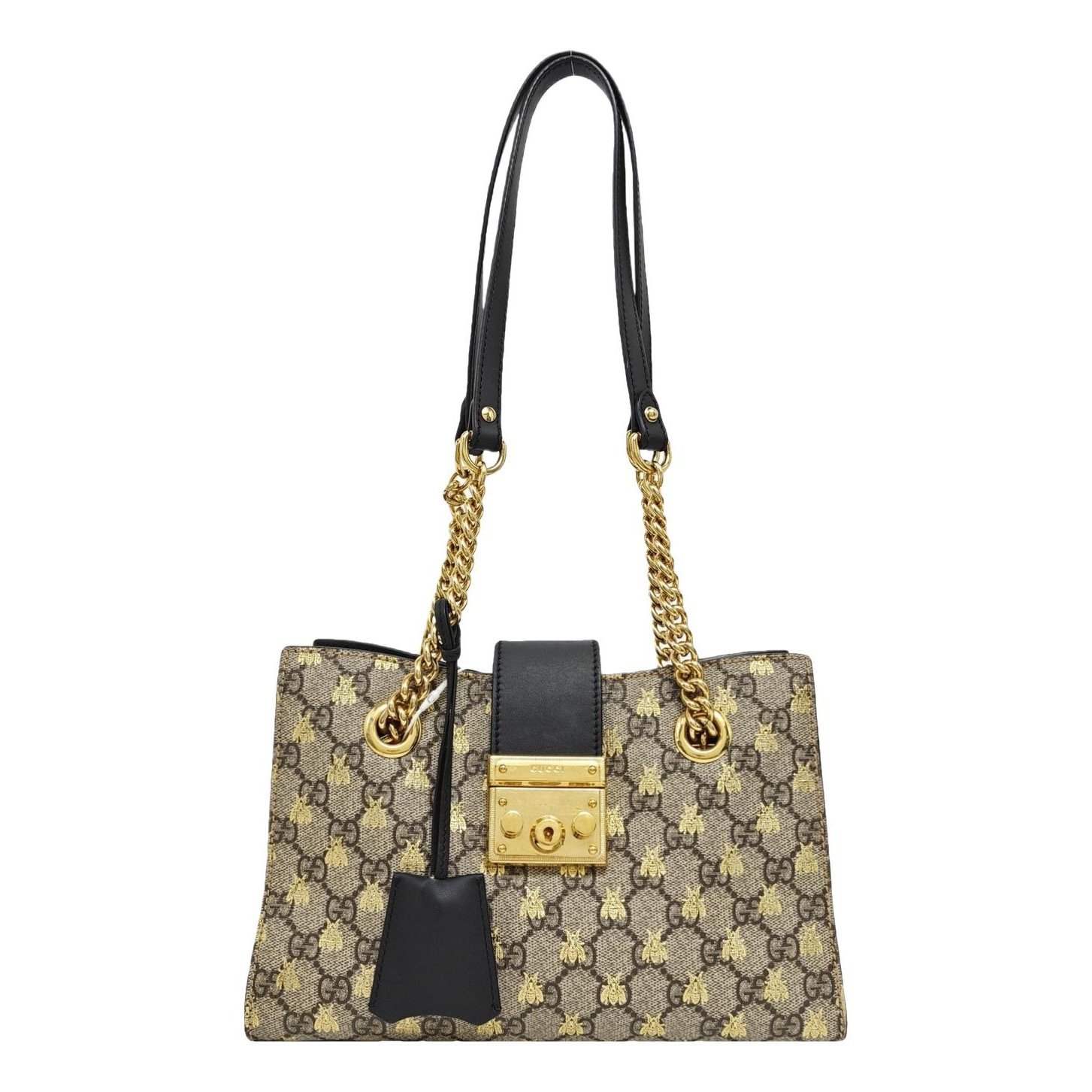 Padlock leather handbag