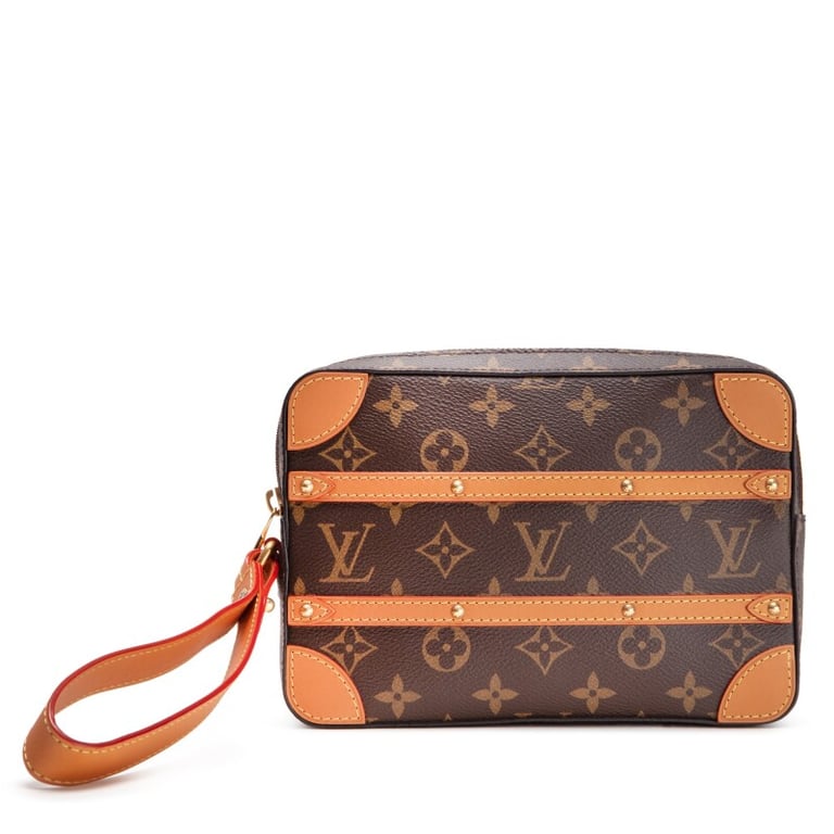 Louis Vuitton Brown Monogram Coated Canvas Soft Trunk Pouch Gold Hardware, 2019