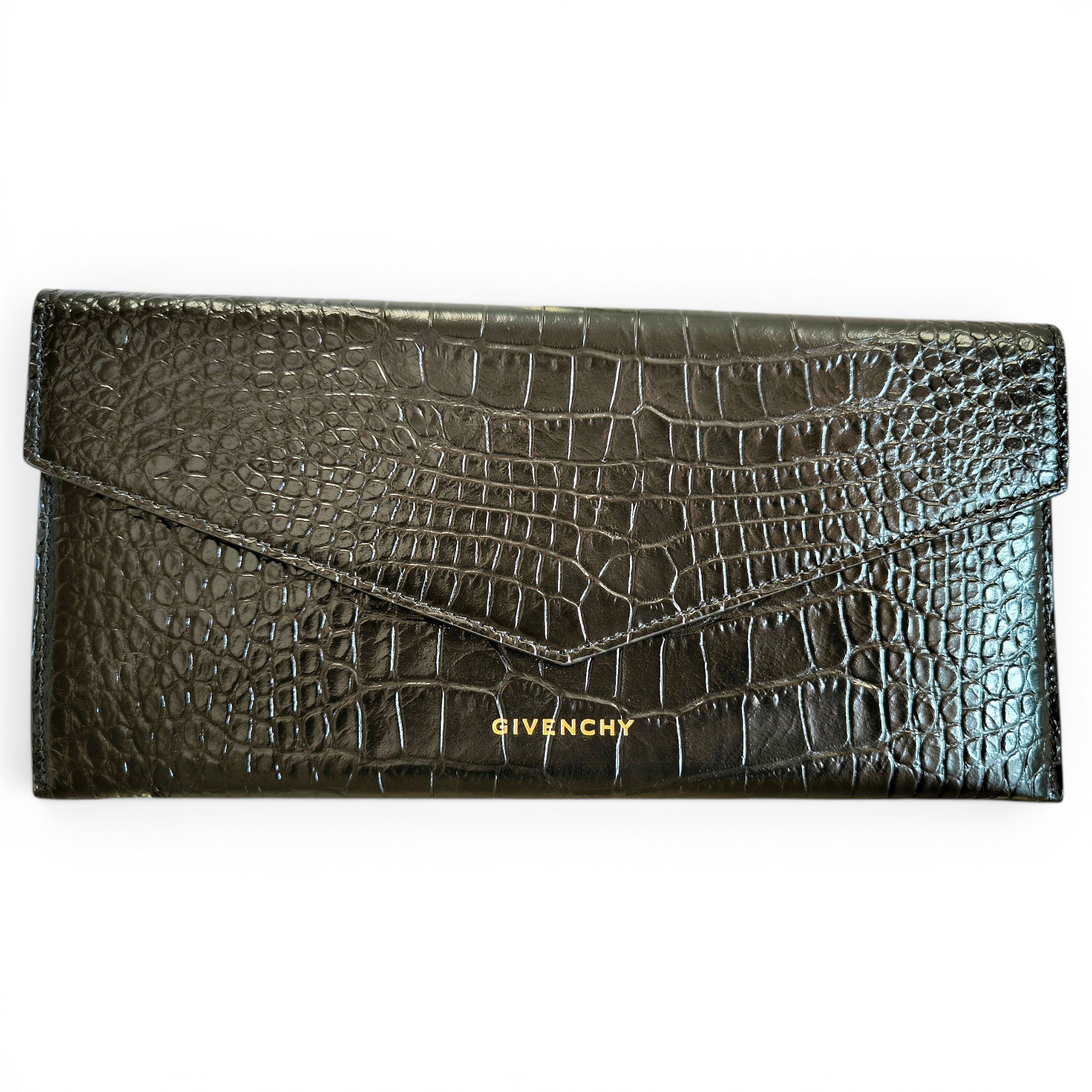 Leather clutch bag
