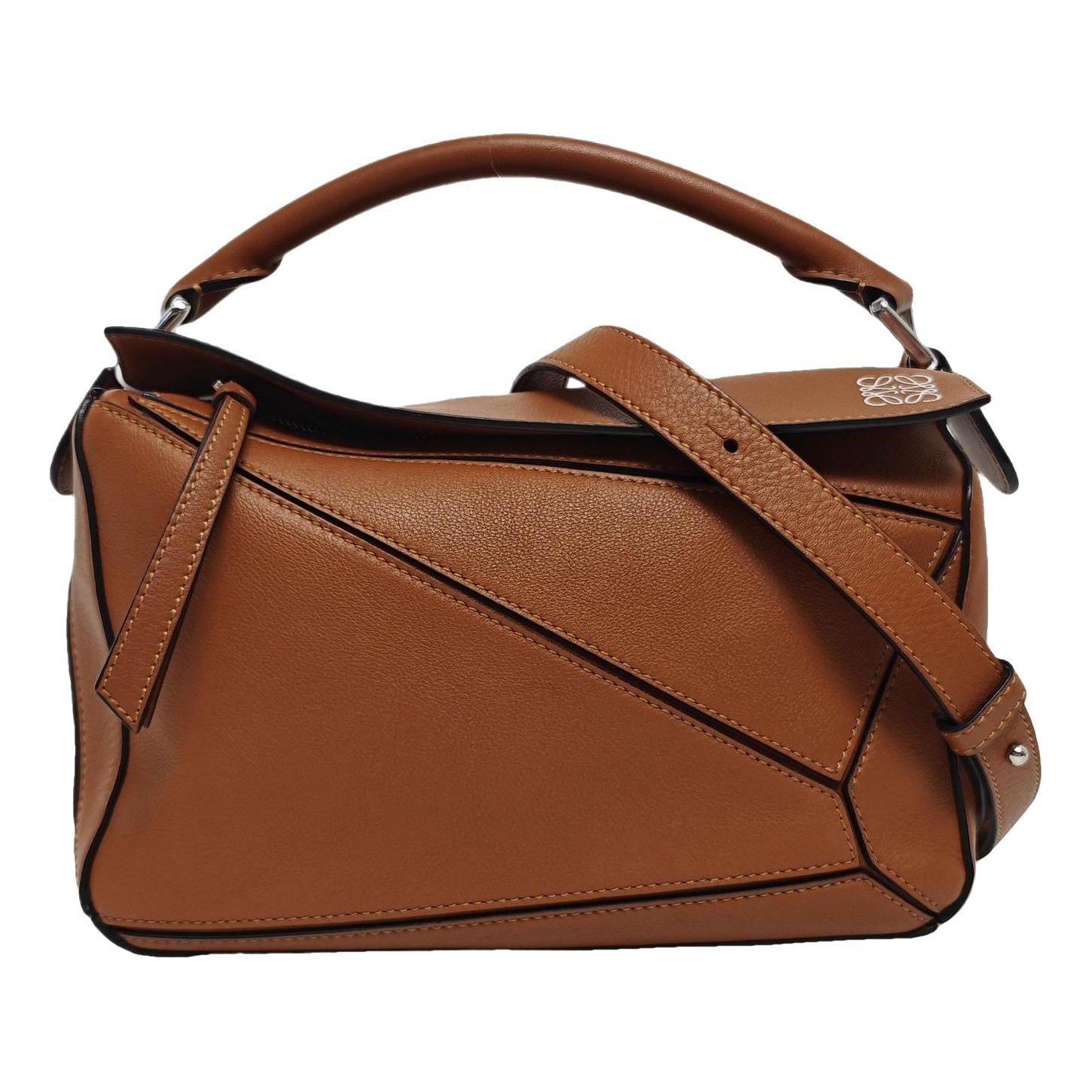 Puzzle leather handbag