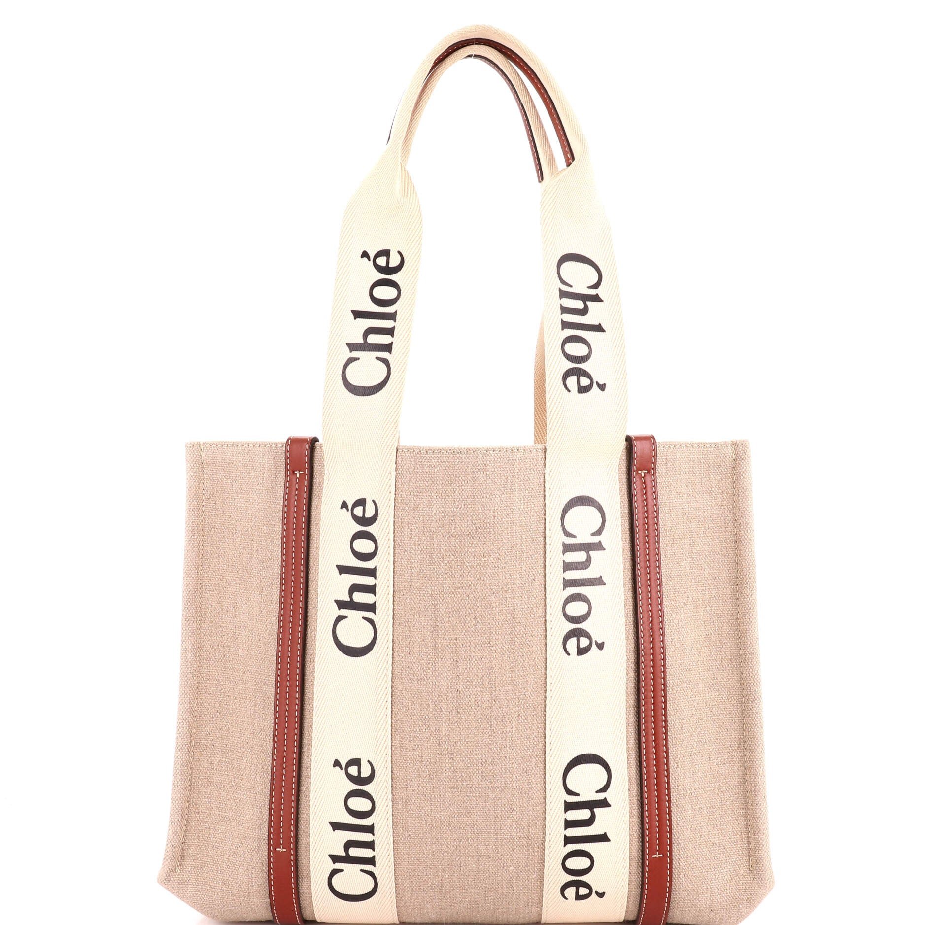 Woody Tote Canvas with Leather Medium
