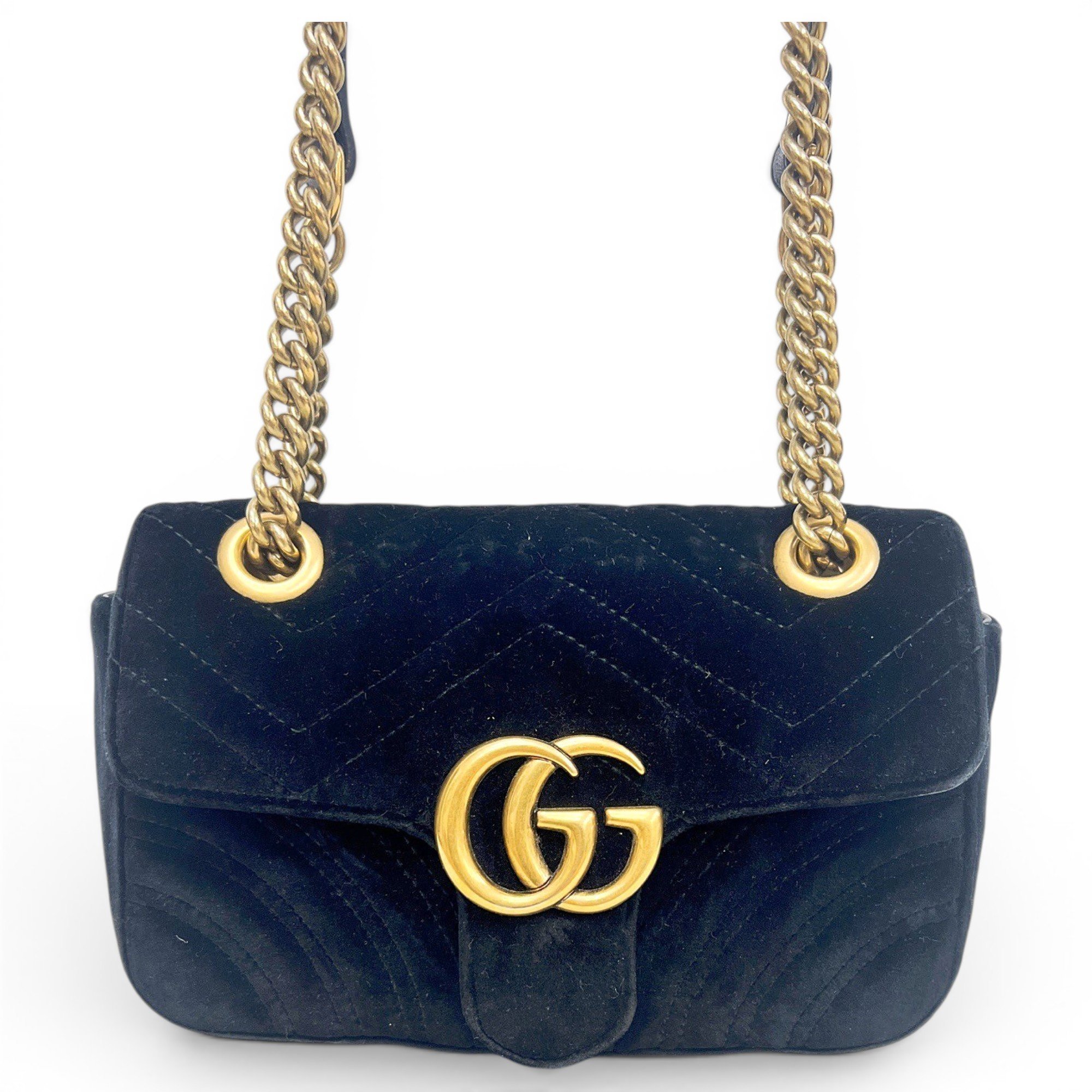 GG Marmont Flap velvet handbag