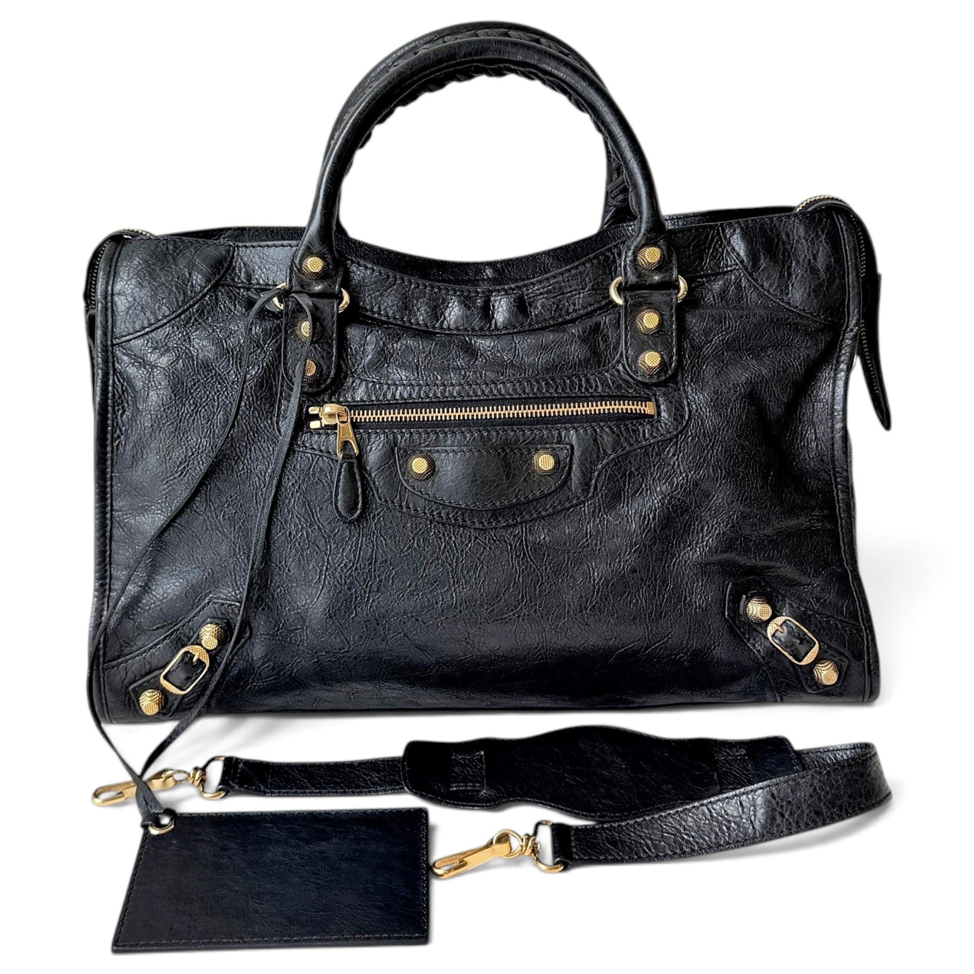 City leather handbag