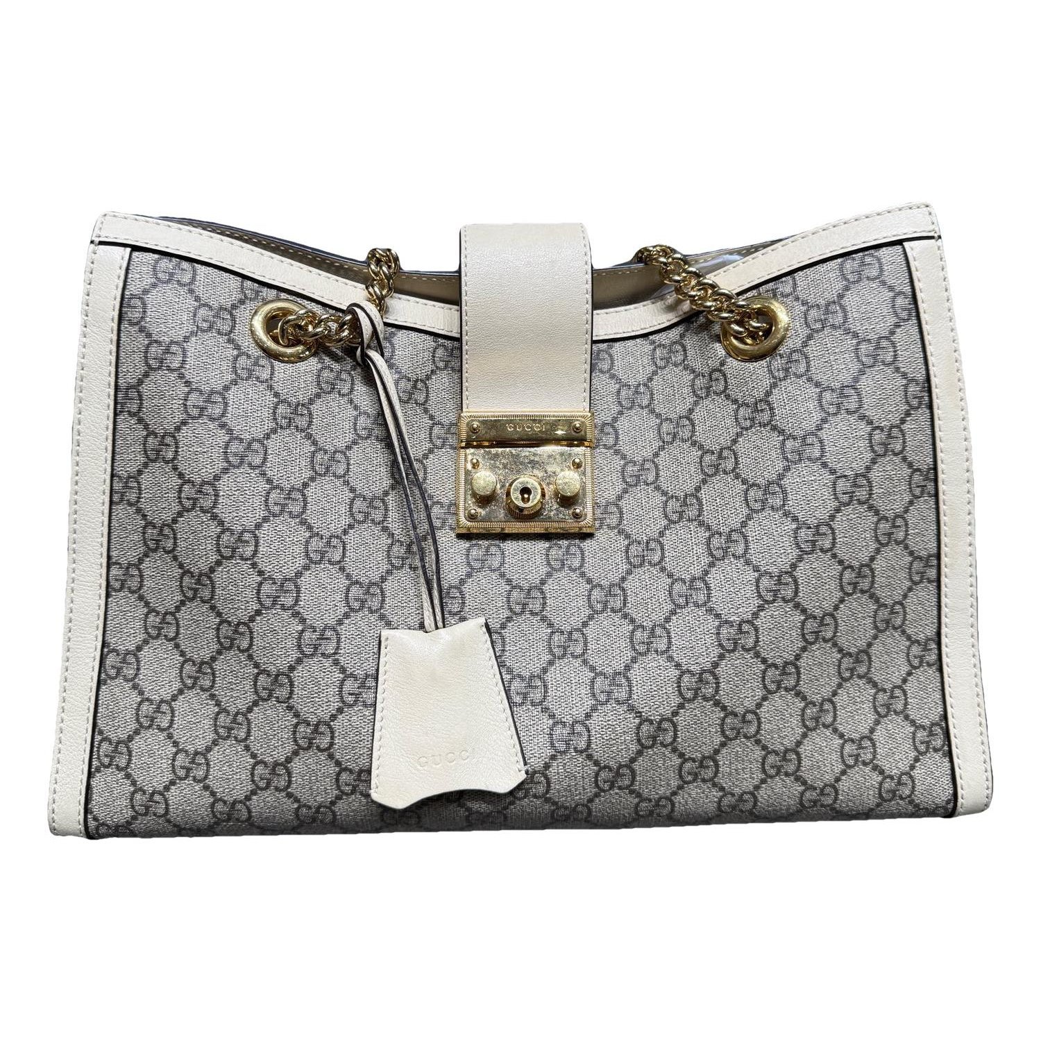Padlock leather handbag