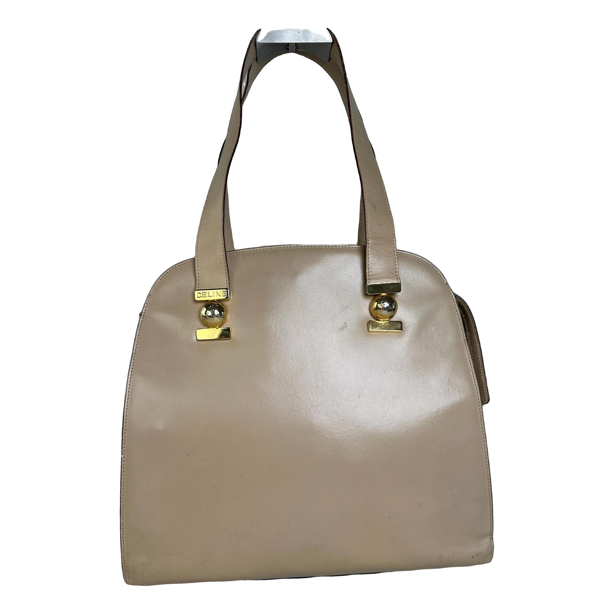 Trapèze leather handbag