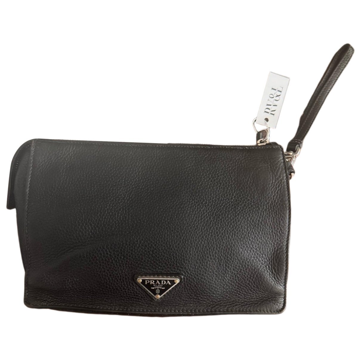 Leather clutch bag