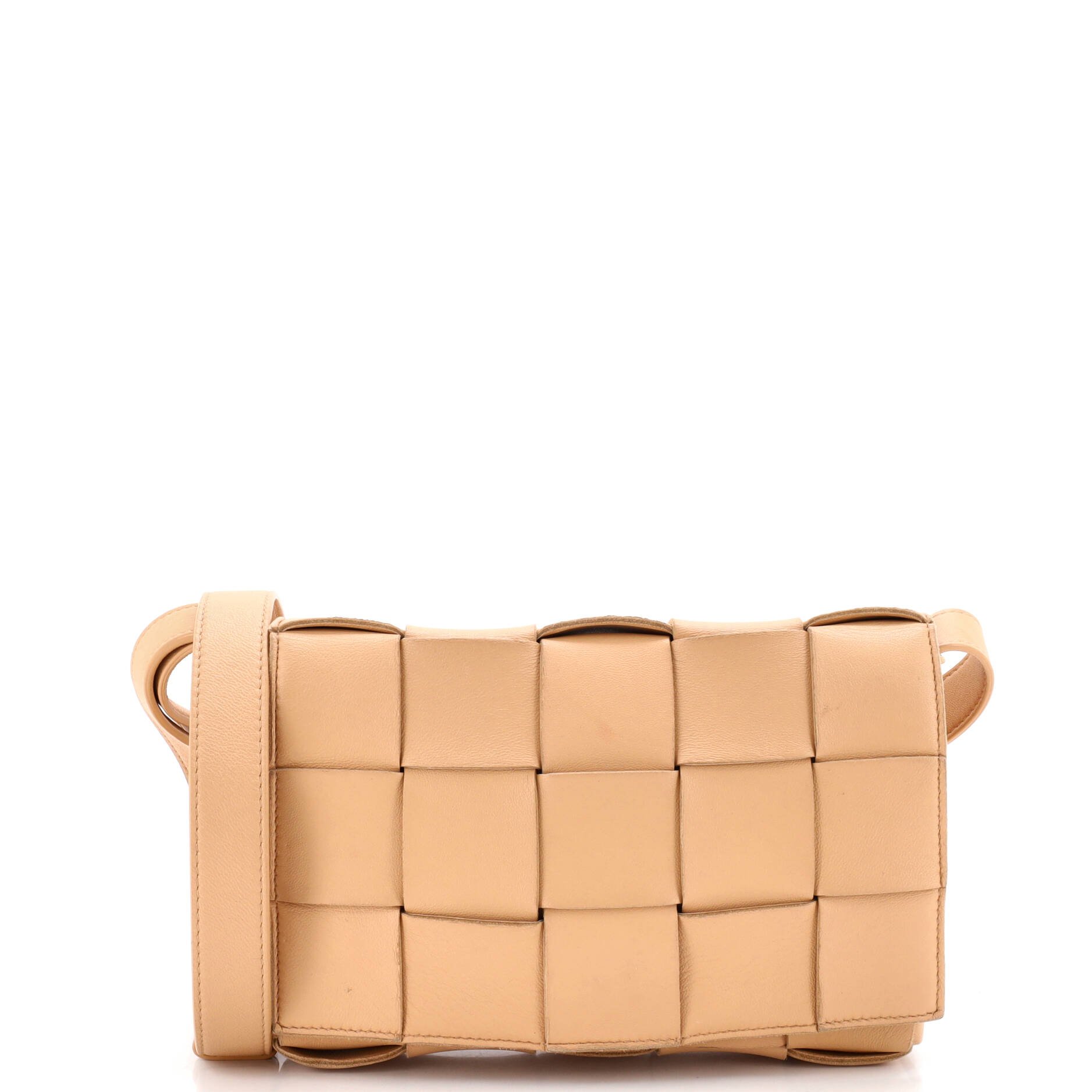 Cassette Crossbody Bag Maxi Intrecciato Leather Small