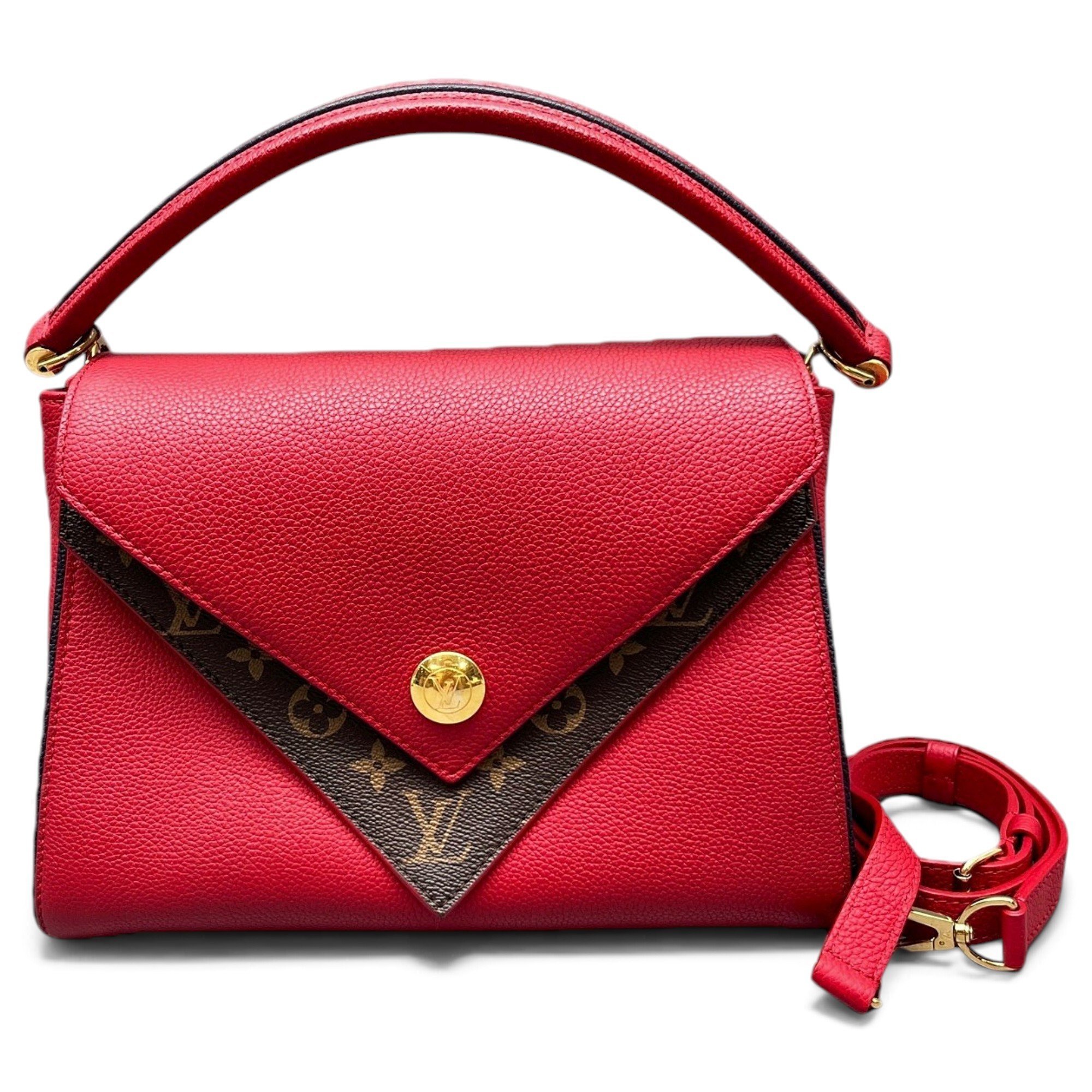 Double V leather handbag