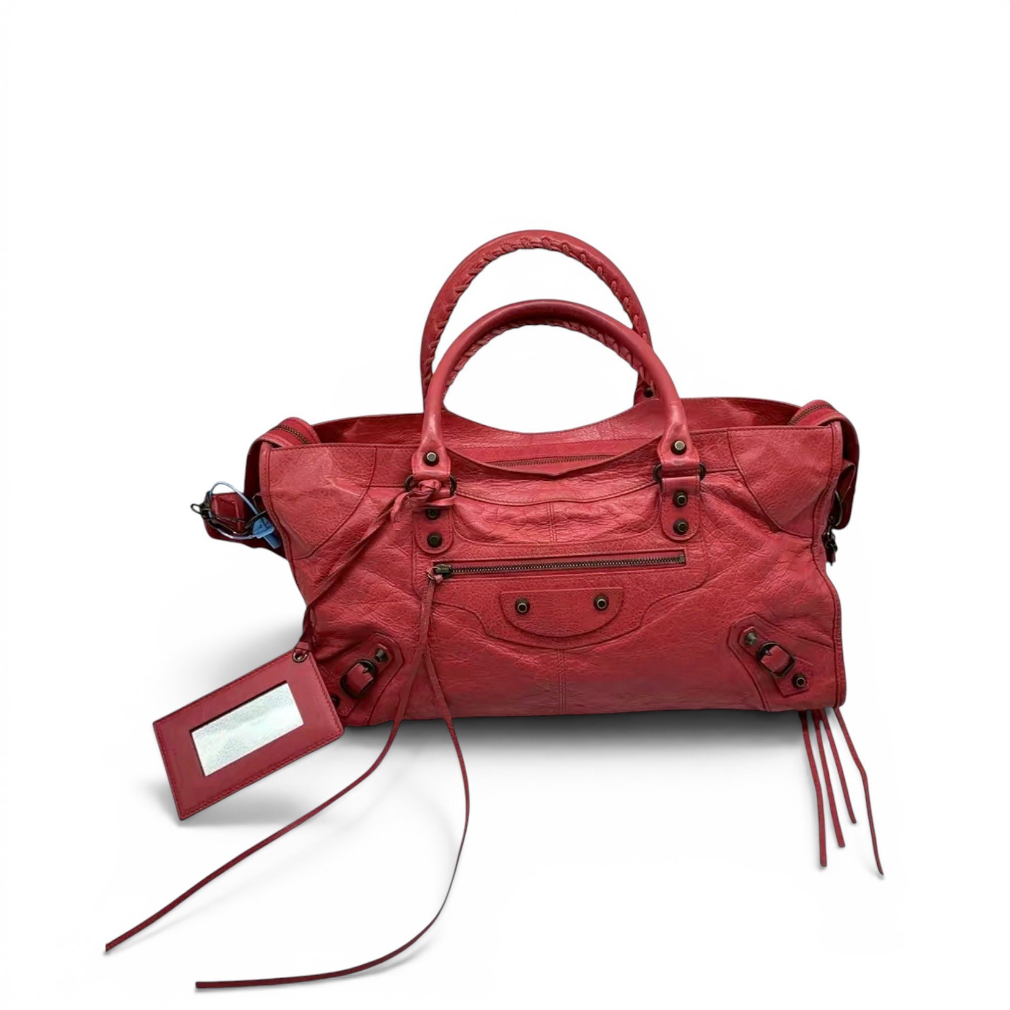 City leather handbag