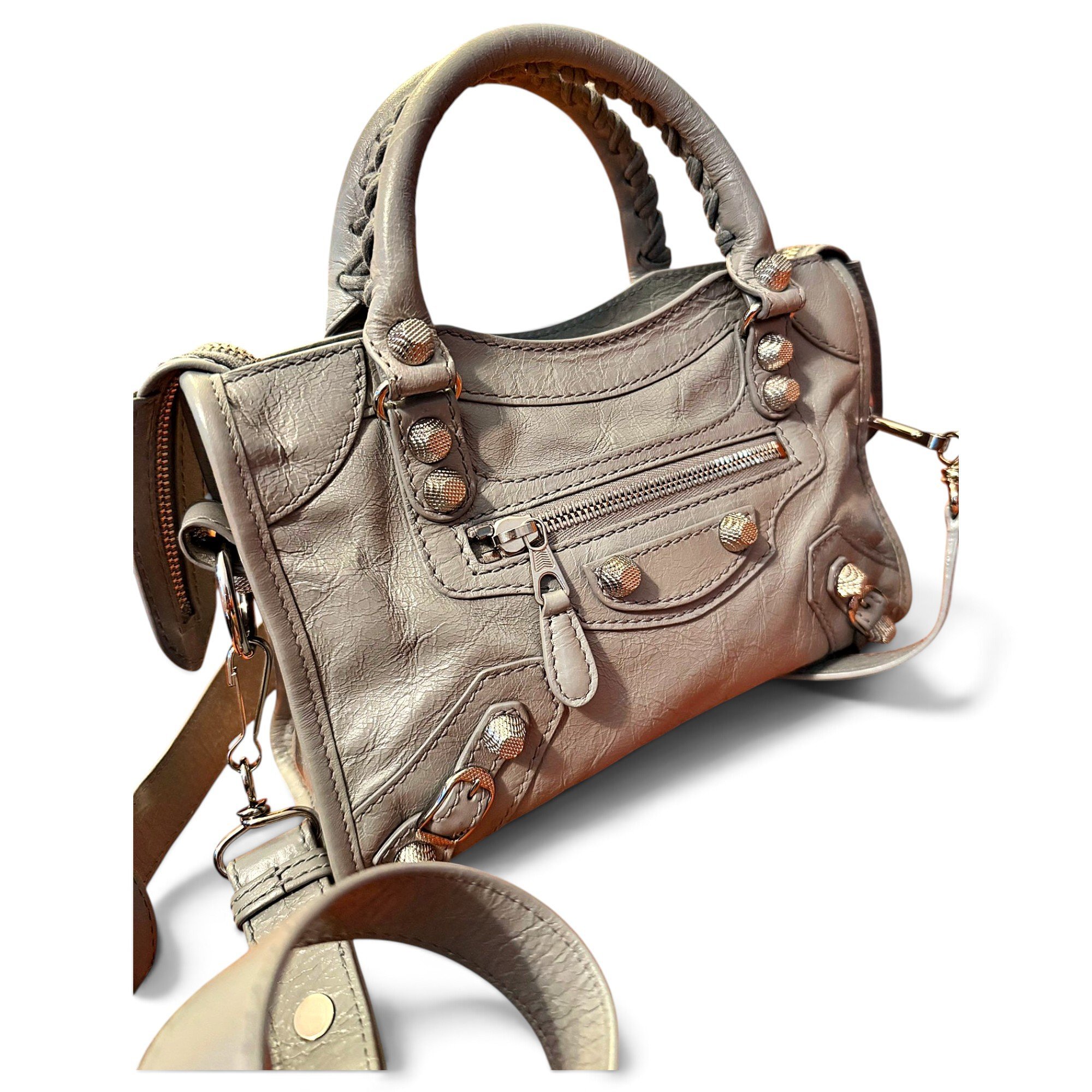 Classic Metalic leather handbag