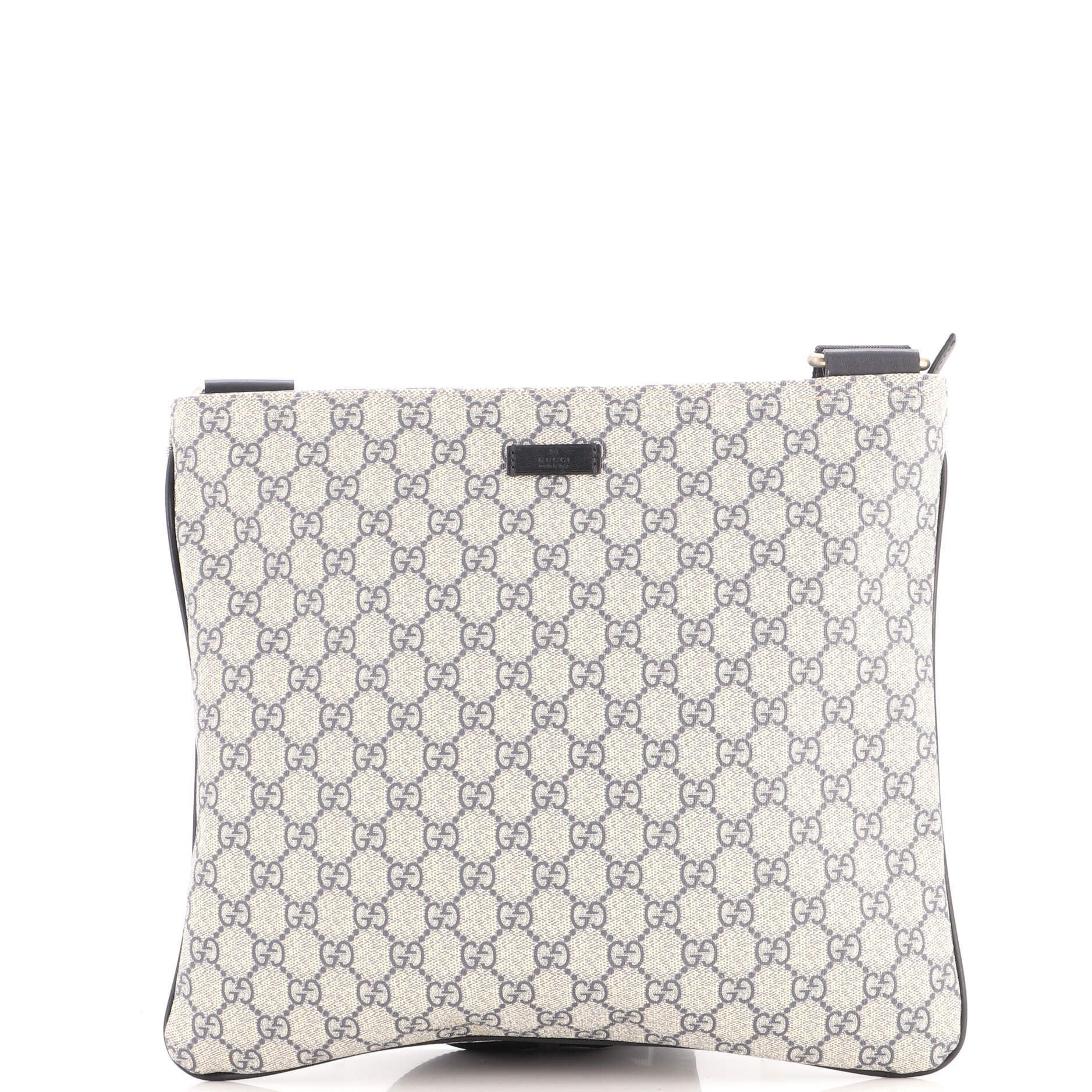 Zip Top Messenger Bag GG Coated Canvas Large