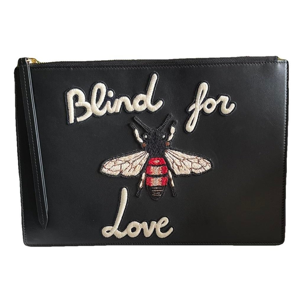 Leather clutch bag