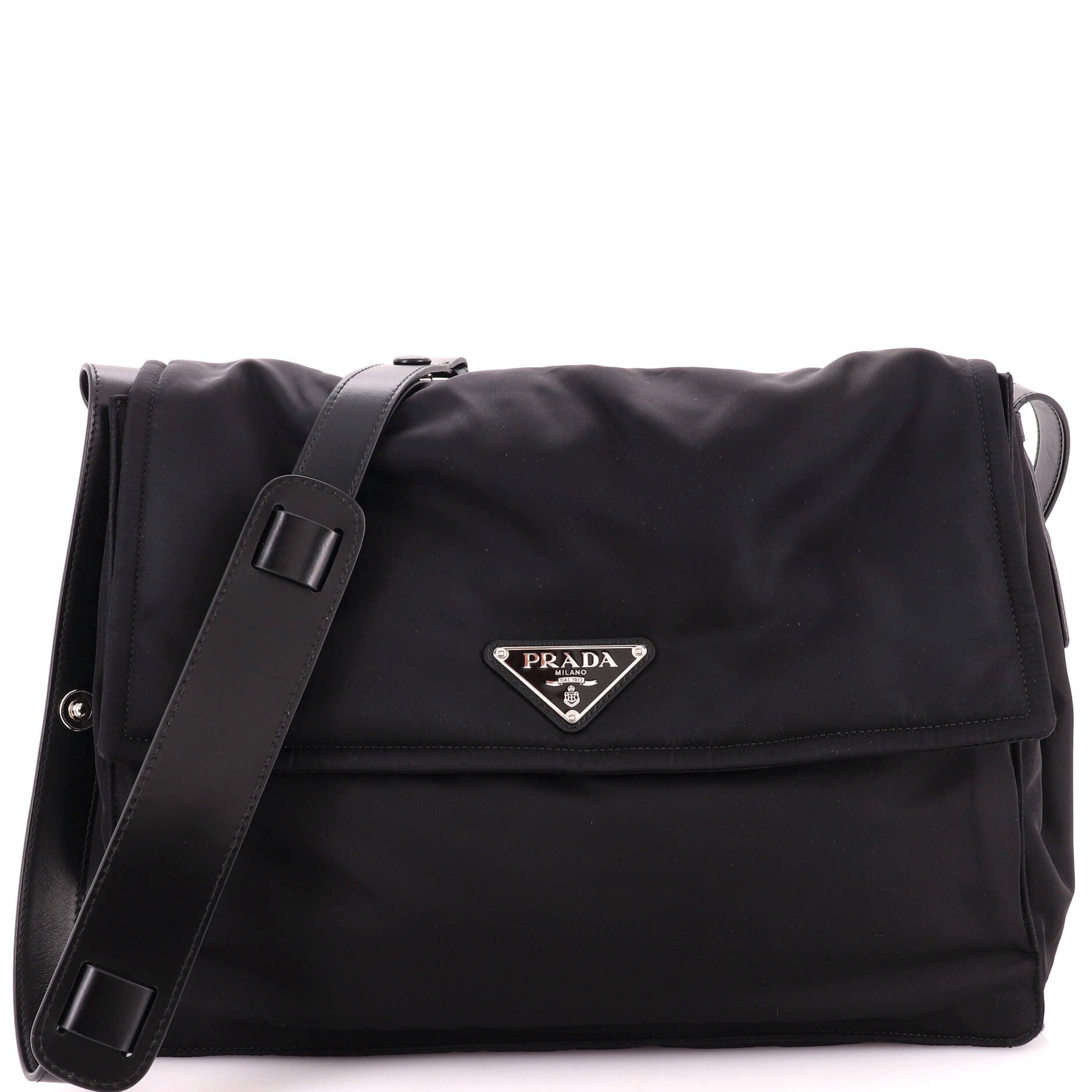 Padded Flap Shoulder Bag Re-Nylon Large