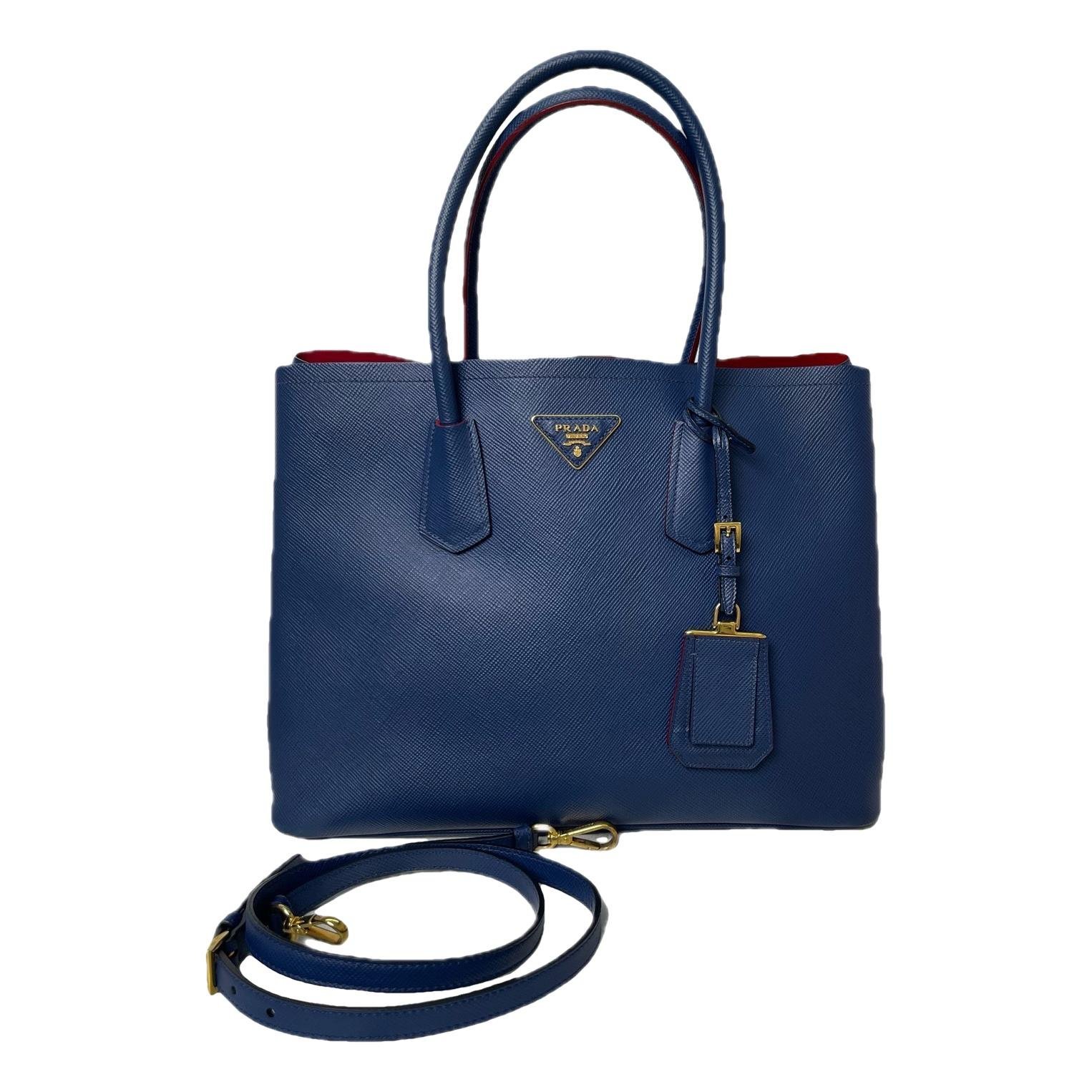Double leather handbag