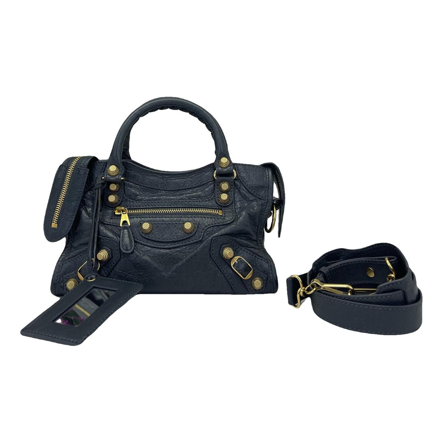 Classic Metalic leather handbag